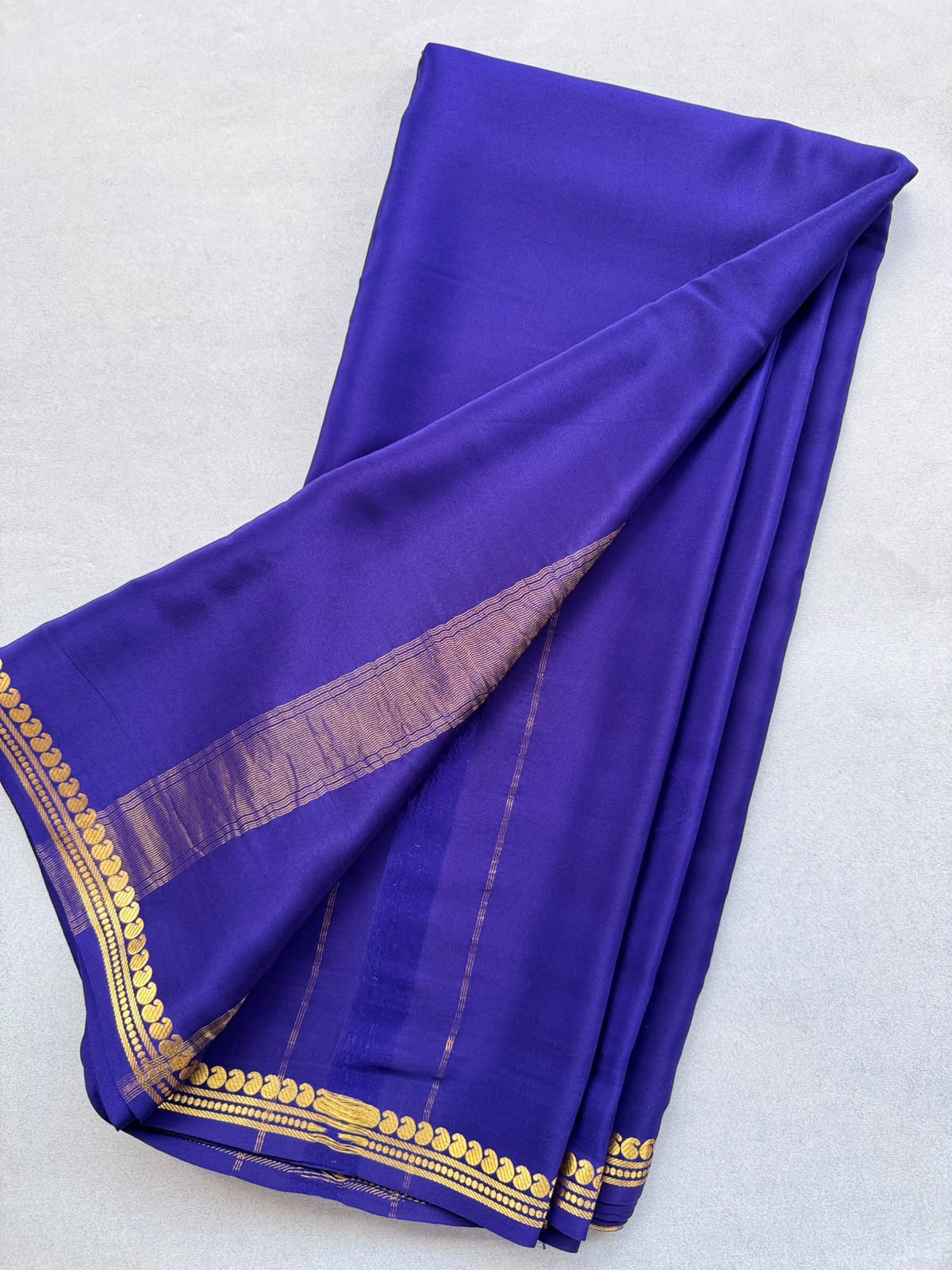 Navy Blue Pure Zari Mysore Silk CSG Saree 110