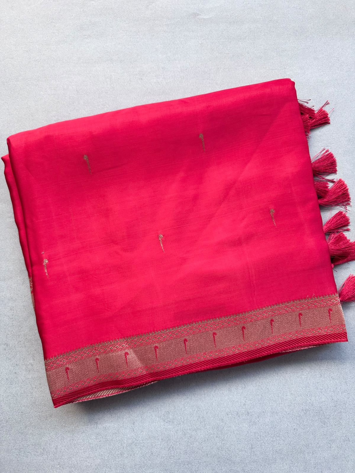Red Satin Paithani Saree 110