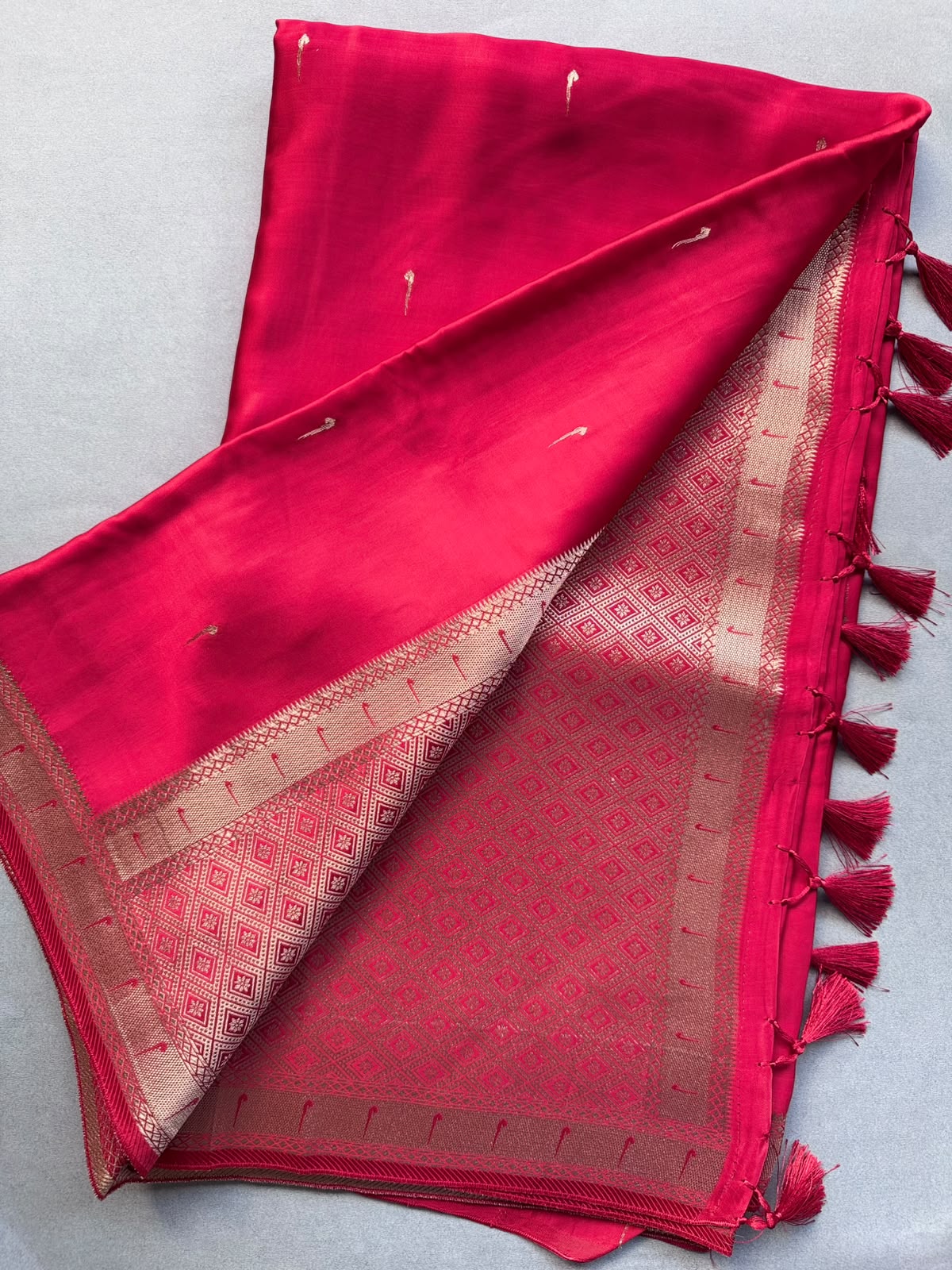 Red Satin Paithani Saree 110
