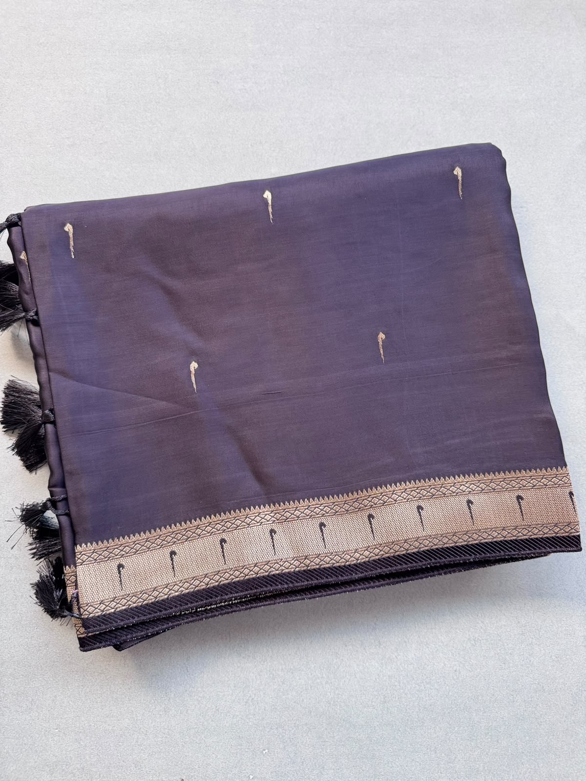 Black Satin Paithani Saree 110