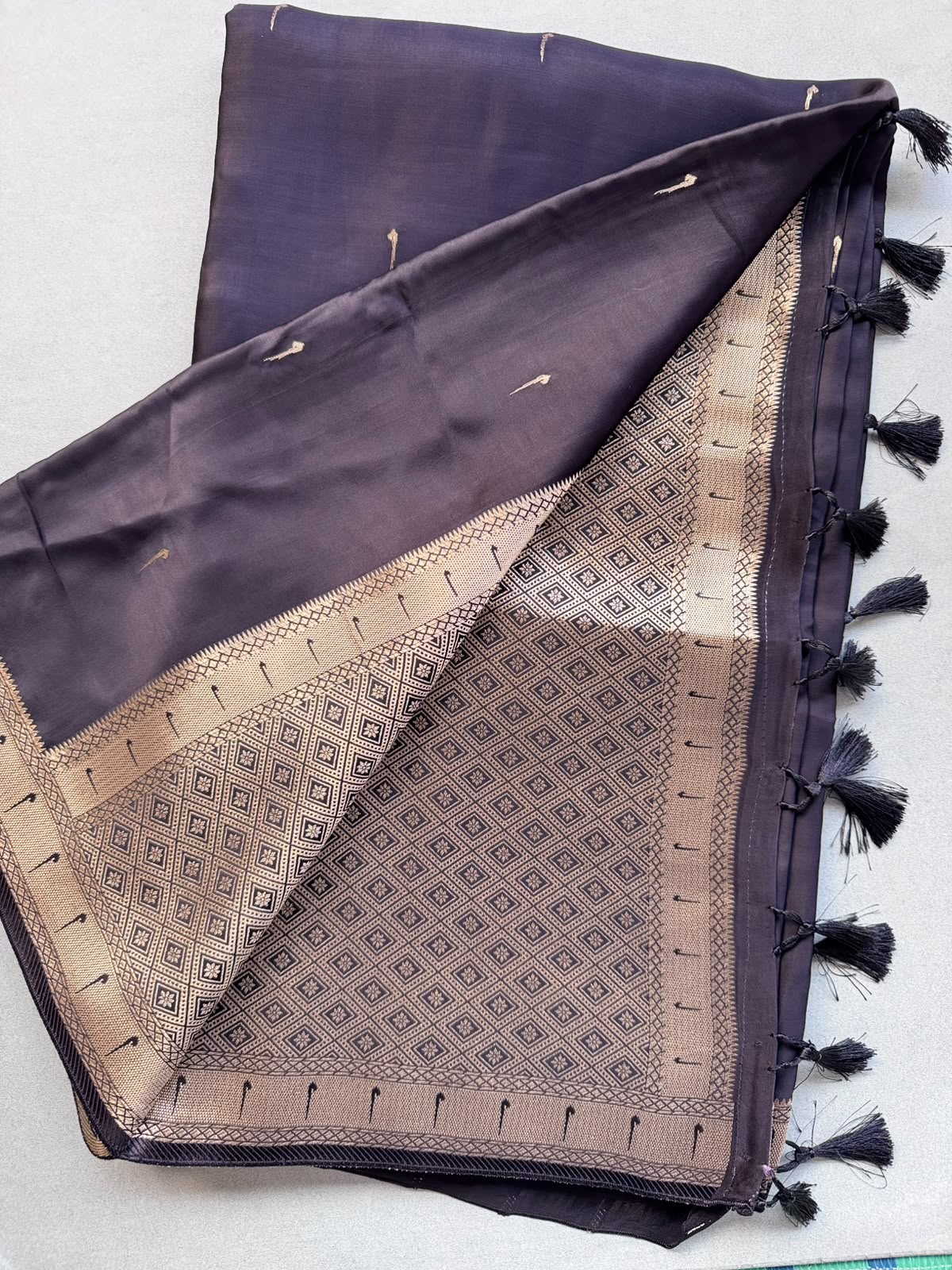 Black Satin Paithani Saree 110
