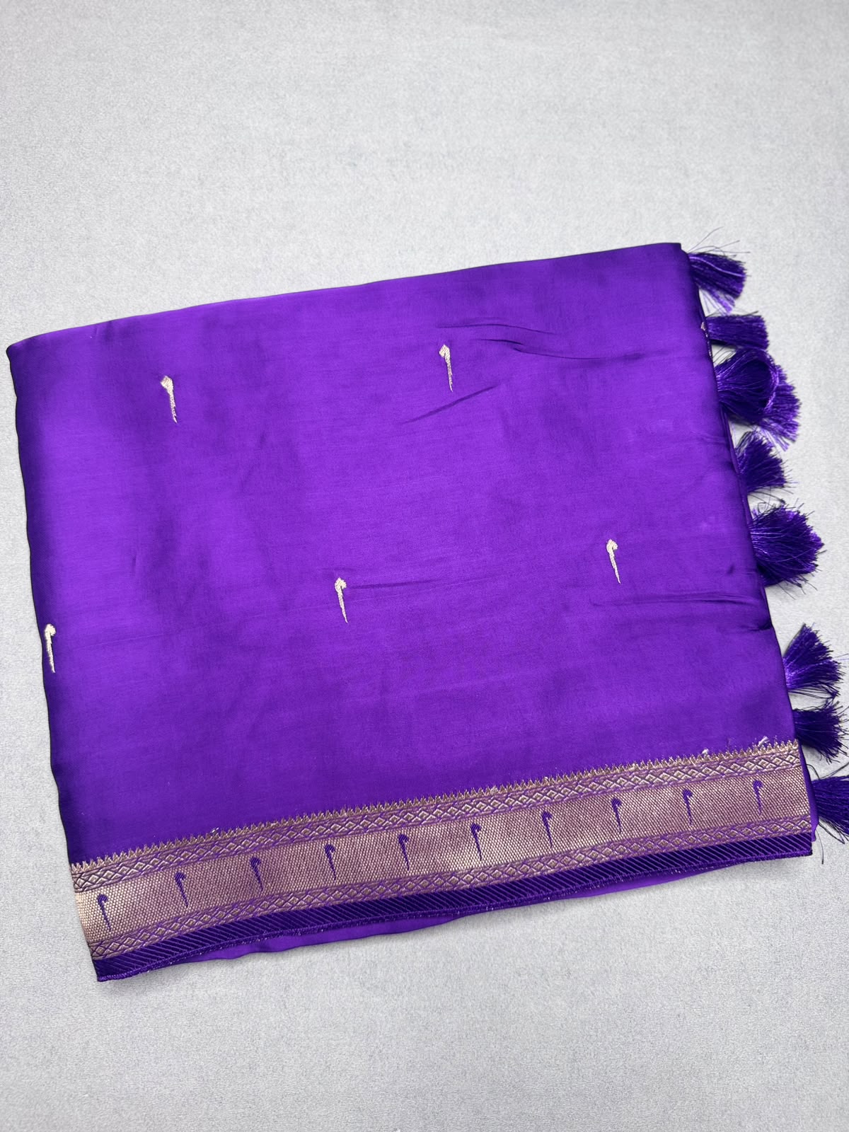 Purple Satin Paithani Saree 110