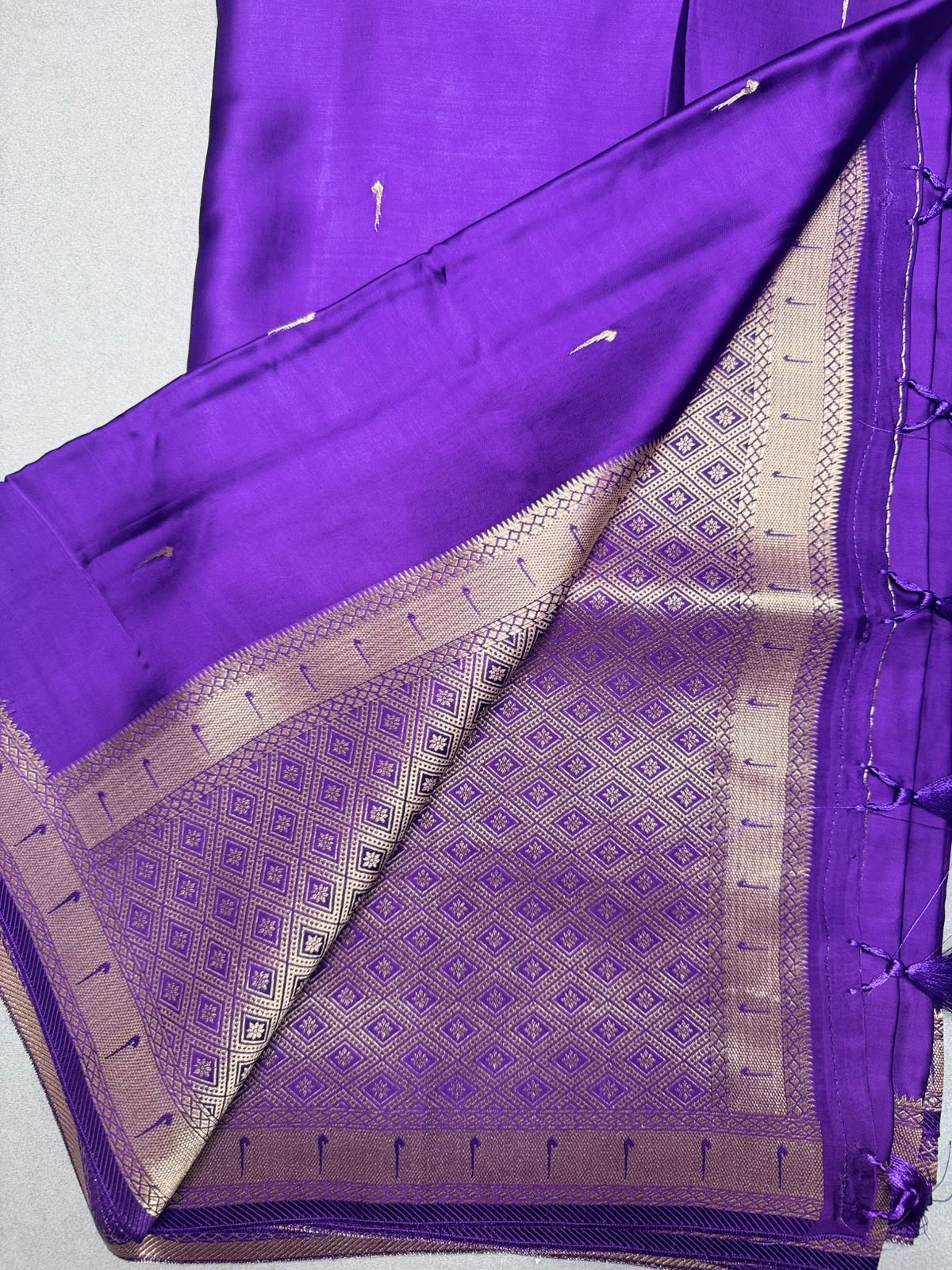 Purple Satin Paithani Saree 110