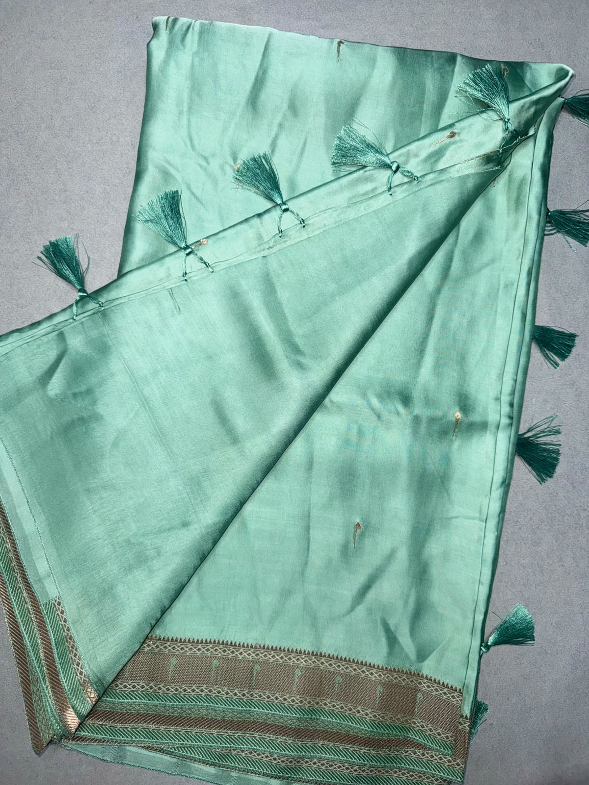 Green Satin Paithani Saree 110
