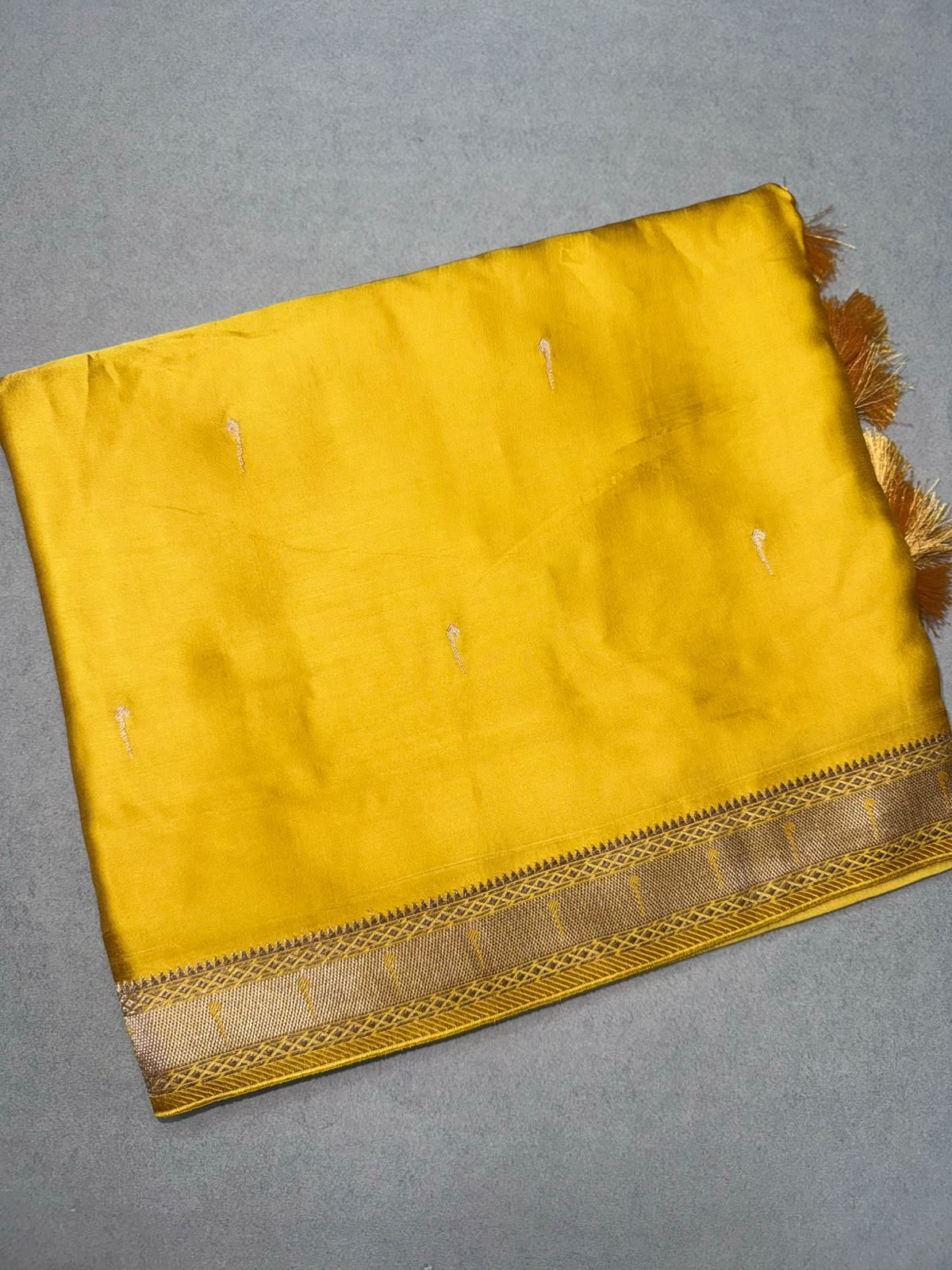 Yellow Satin Paithani Saree 110