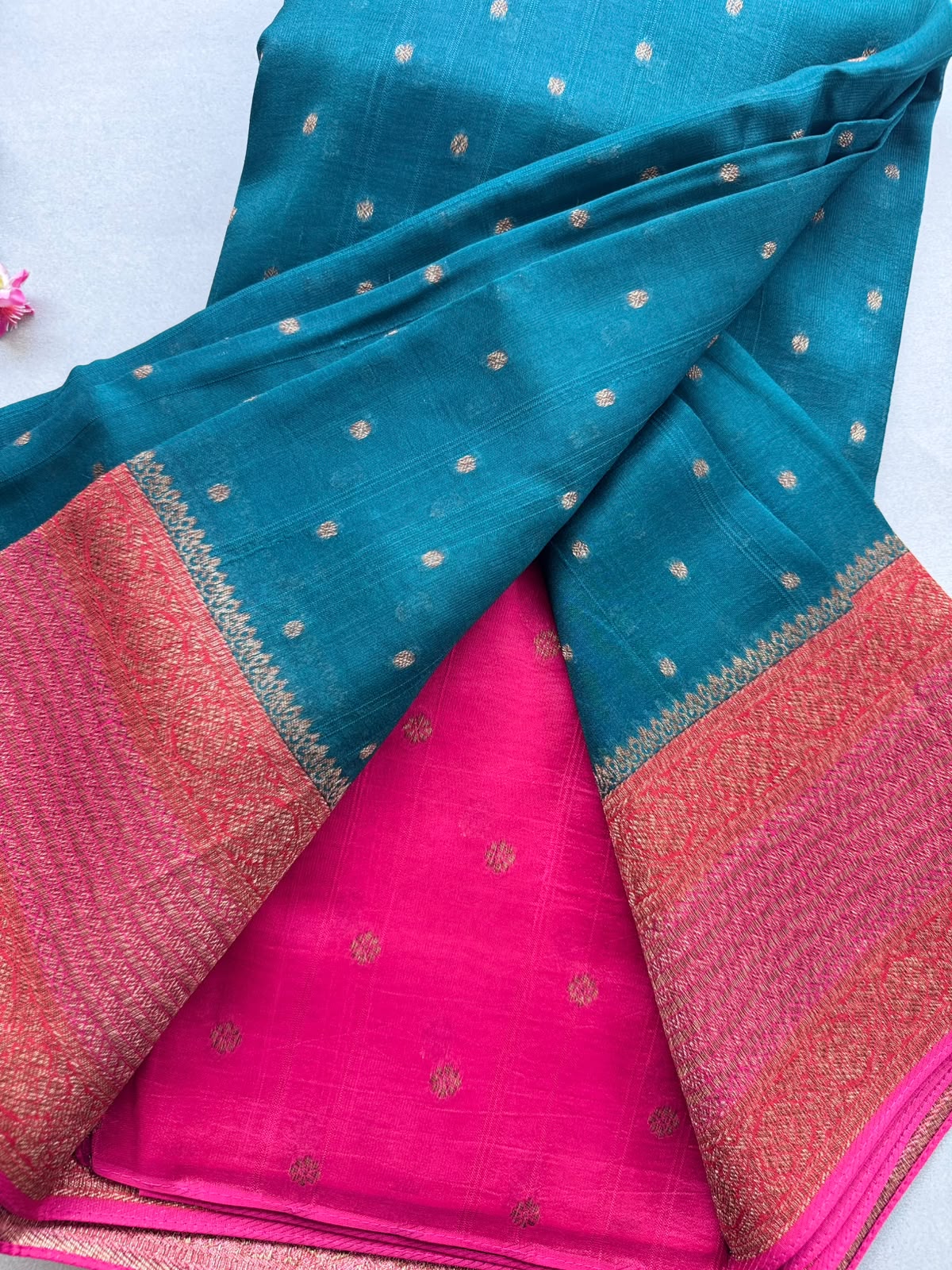 Bottle Green 3D Border Tussar Georgette Saree 110
