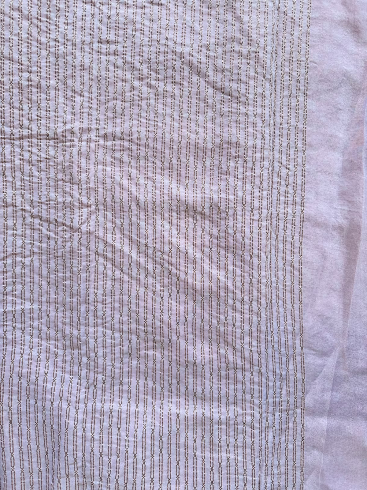Cream Pure Benarasi Crepe with Contrast Blouse Saree 110