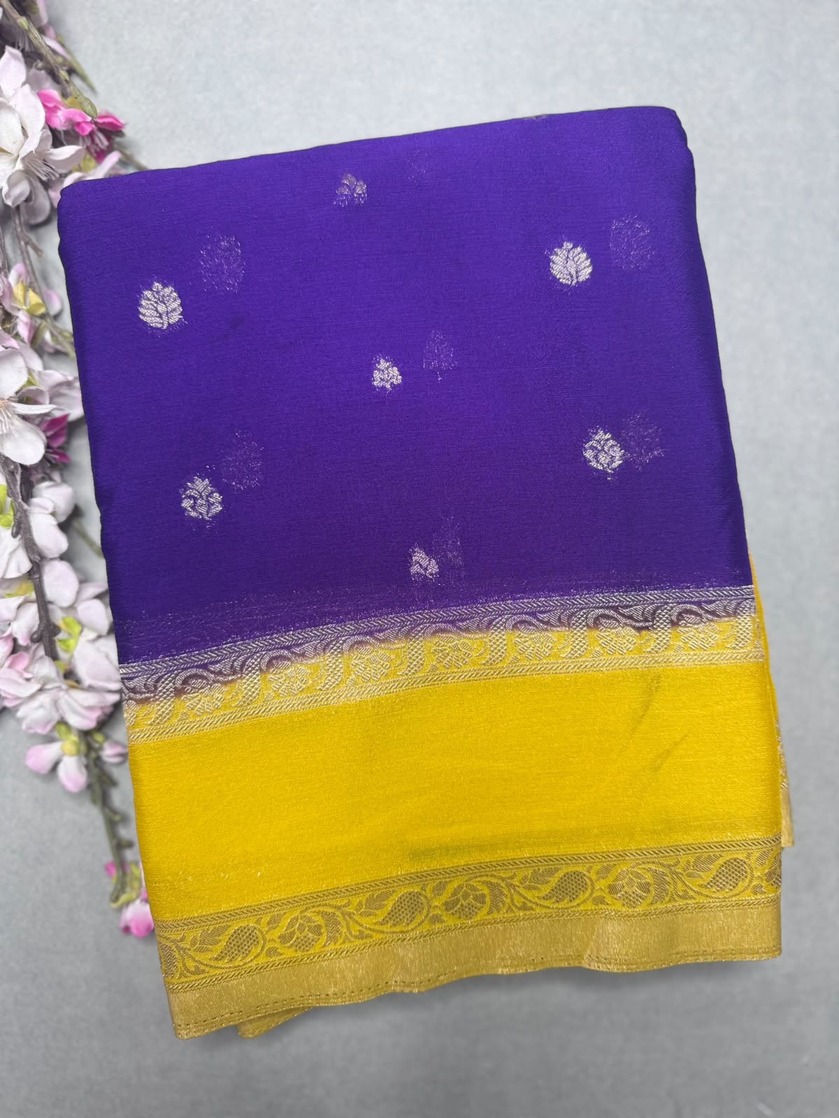 Purple Chinnon Saree 110