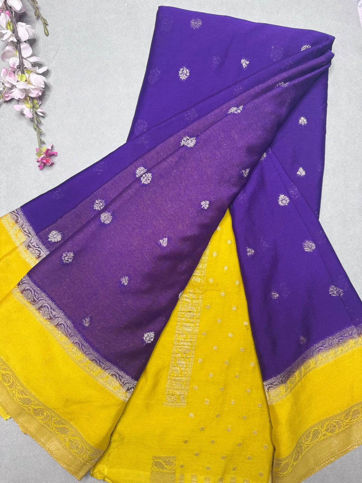 Purple Chinnon Saree 110