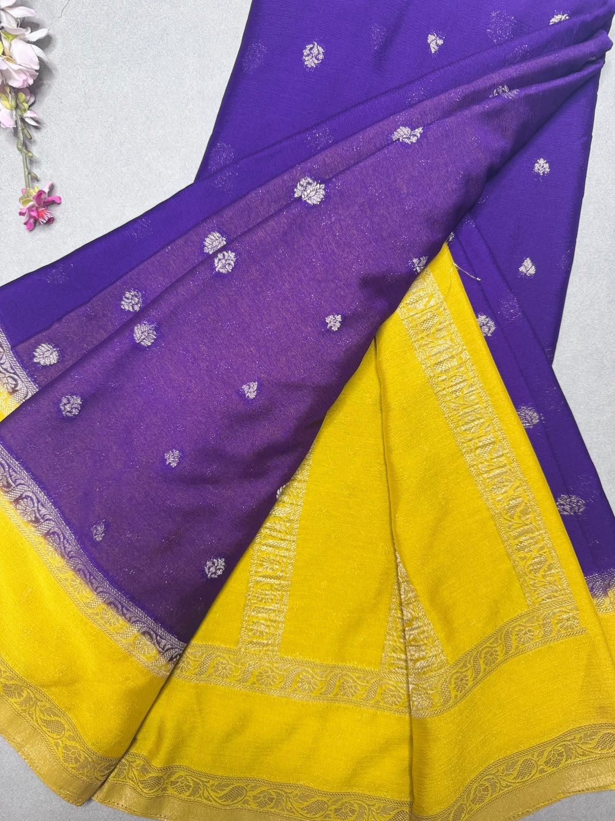 Purple Chinnon Saree 110