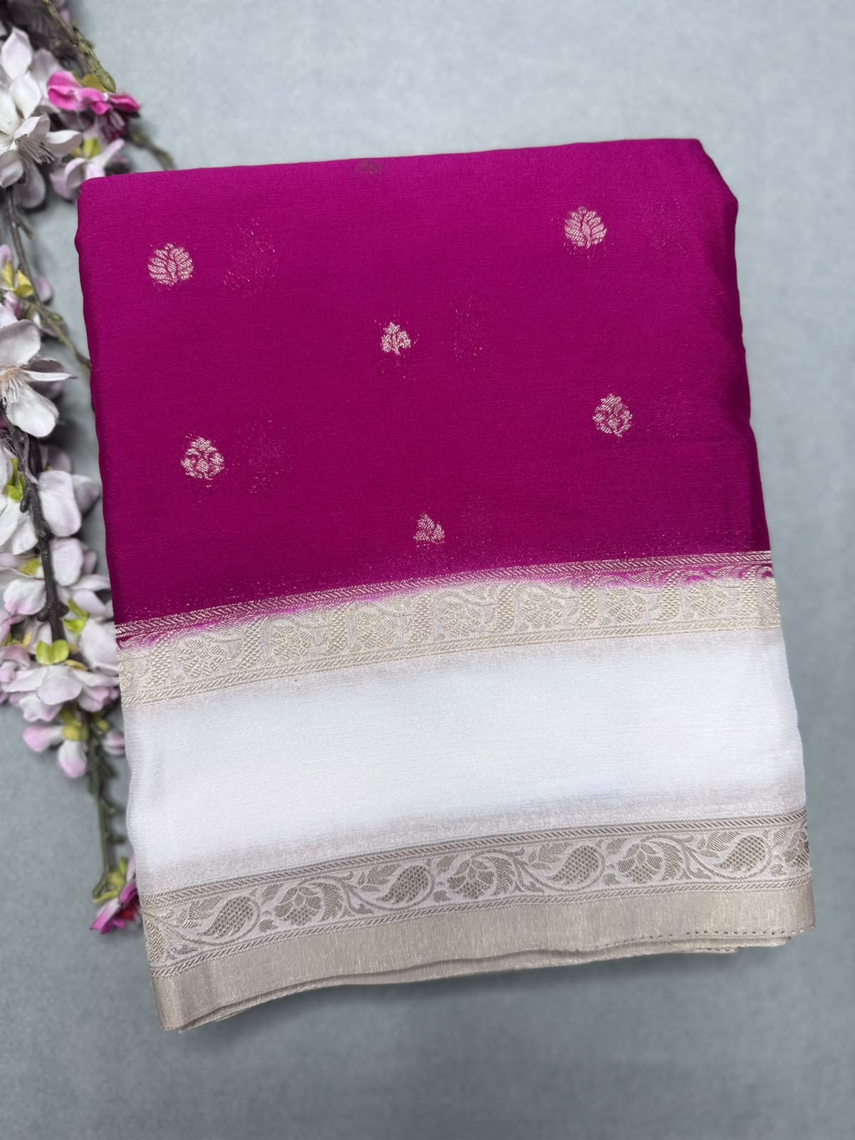 Magenta Chinnon Saree 110