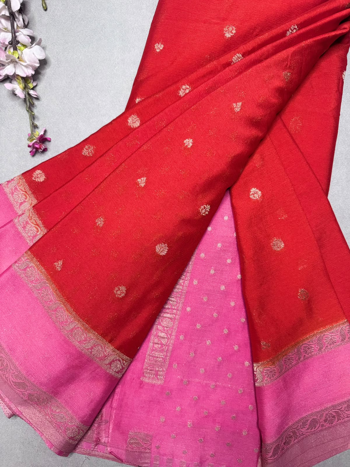 Orange Chinnon Saree 110