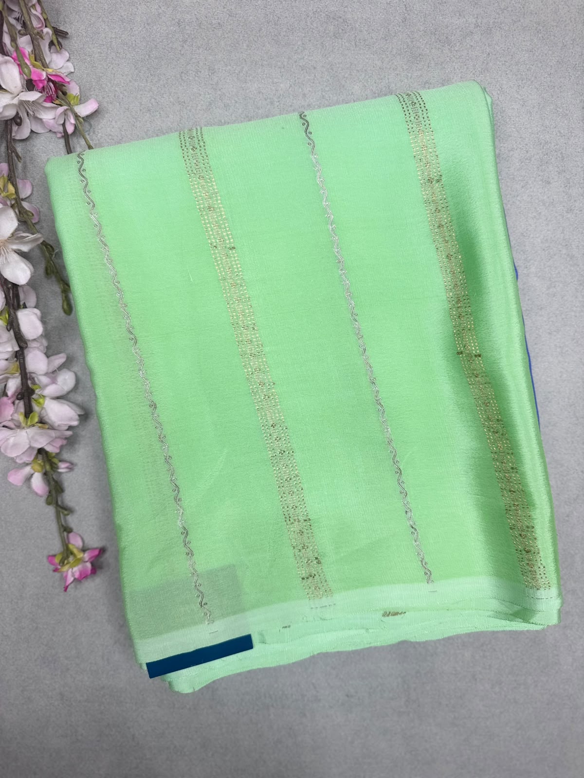 Rangkart Stripes Pure Mysore Crepe Silk Saree 110