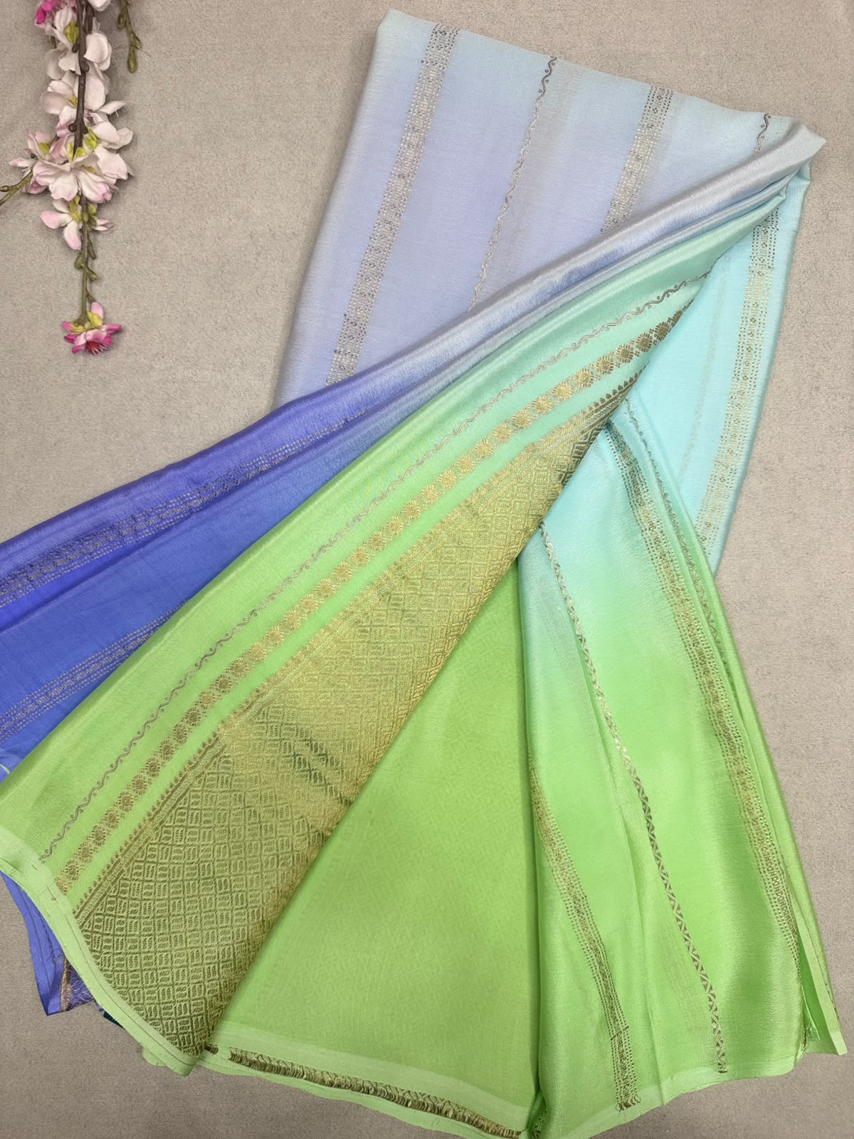 Rangkart Stripes Pure Mysore Crepe Silk Saree 110