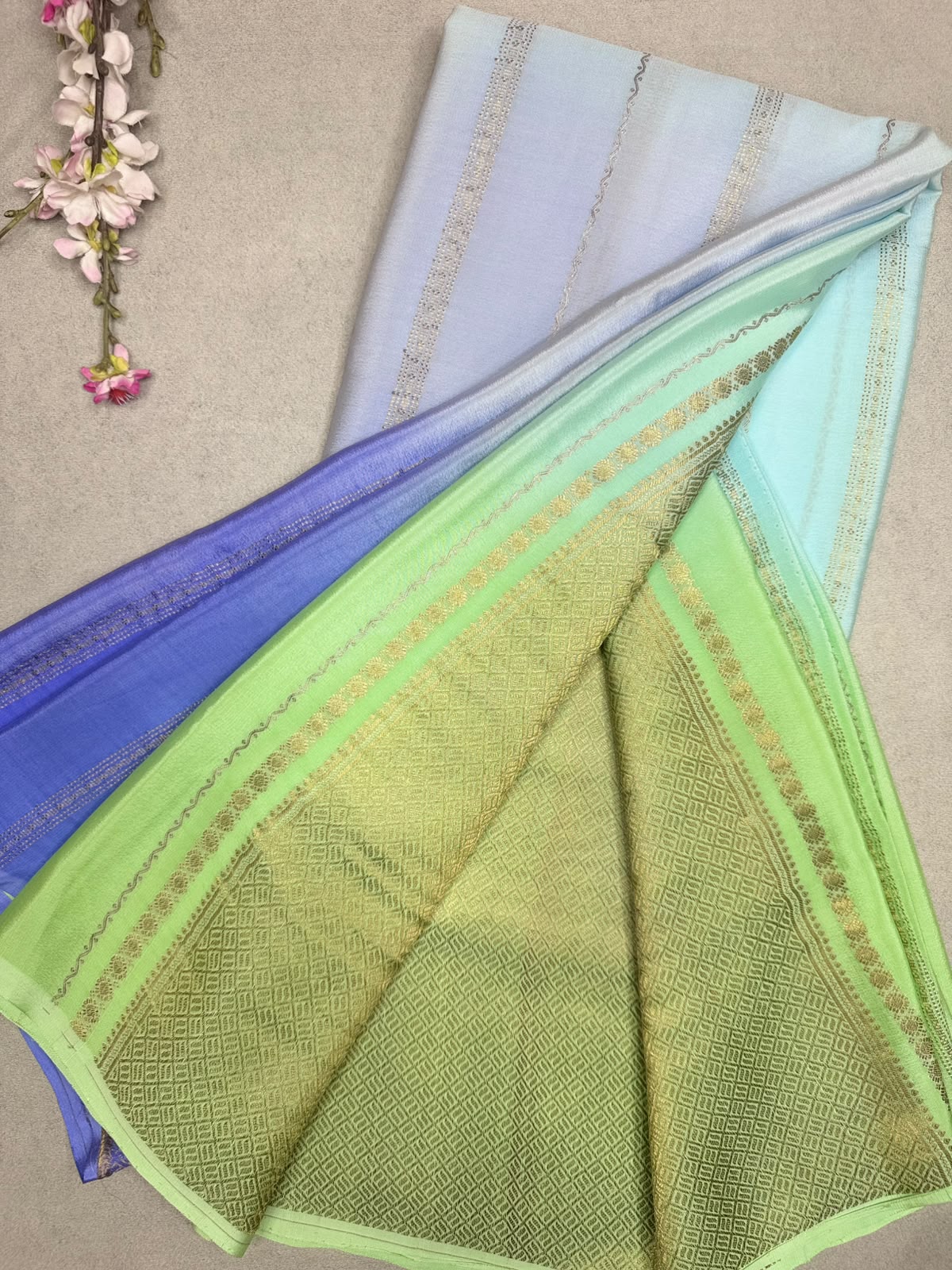 Rangkart Stripes Pure Mysore Crepe Silk Saree 110