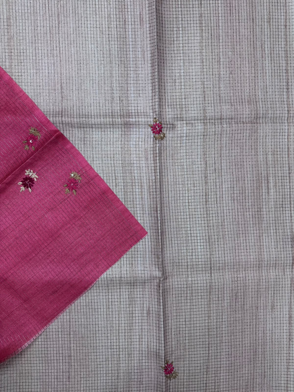 Peach Knot Work Semi Tussar Saree 110