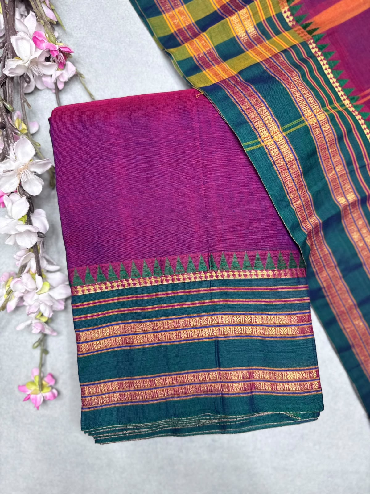Pink Handloom Cotton Dress Material 110