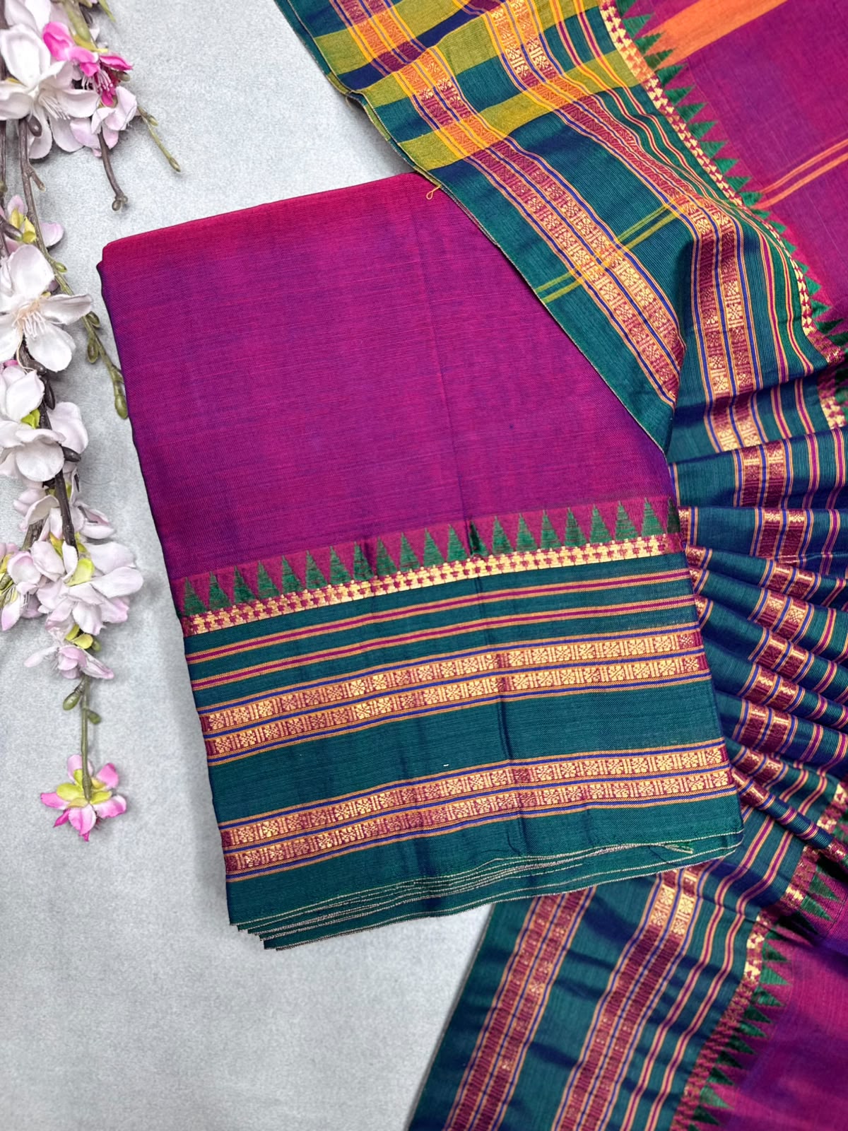 Pink Handloom Cotton Dress Material 110