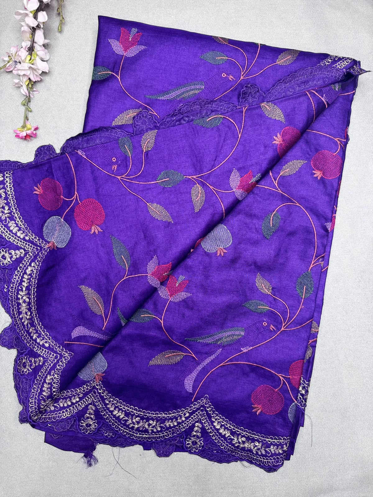 Purple Pure Tussar Saree (Swara)