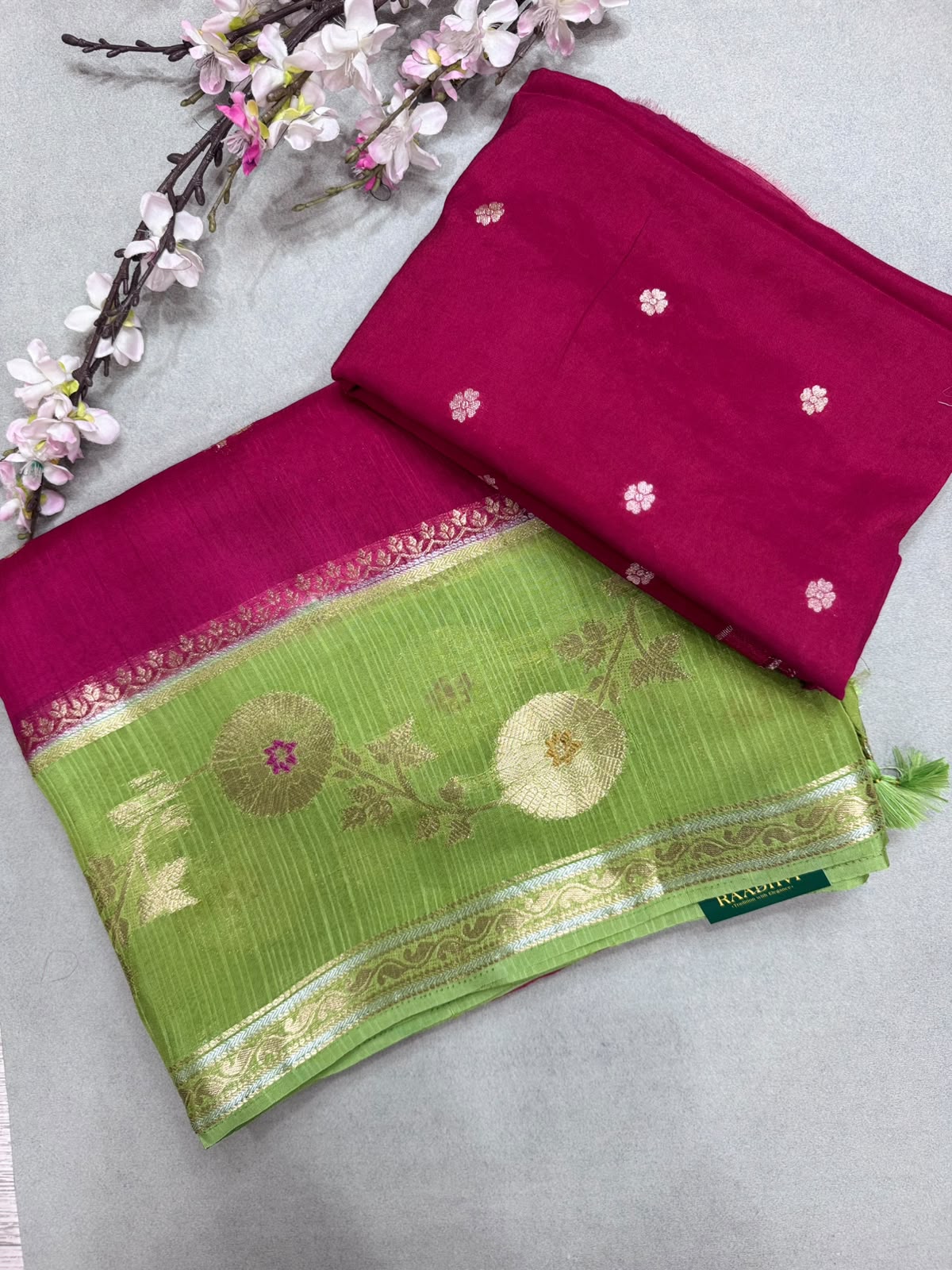 Pink Kota Crepe Meena Border Saree 110