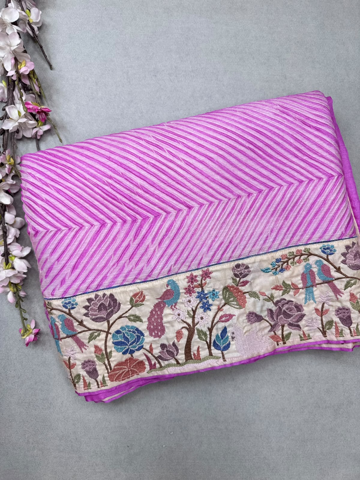 Pink Shibori Print Pure Tussar Saree (Swara)