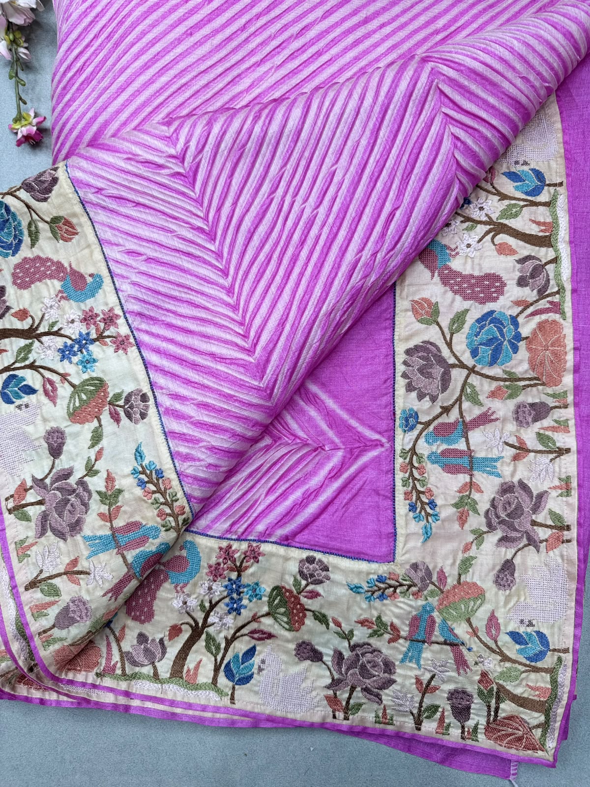 Pink Shibori Print Pure Tussar Saree (Swara)