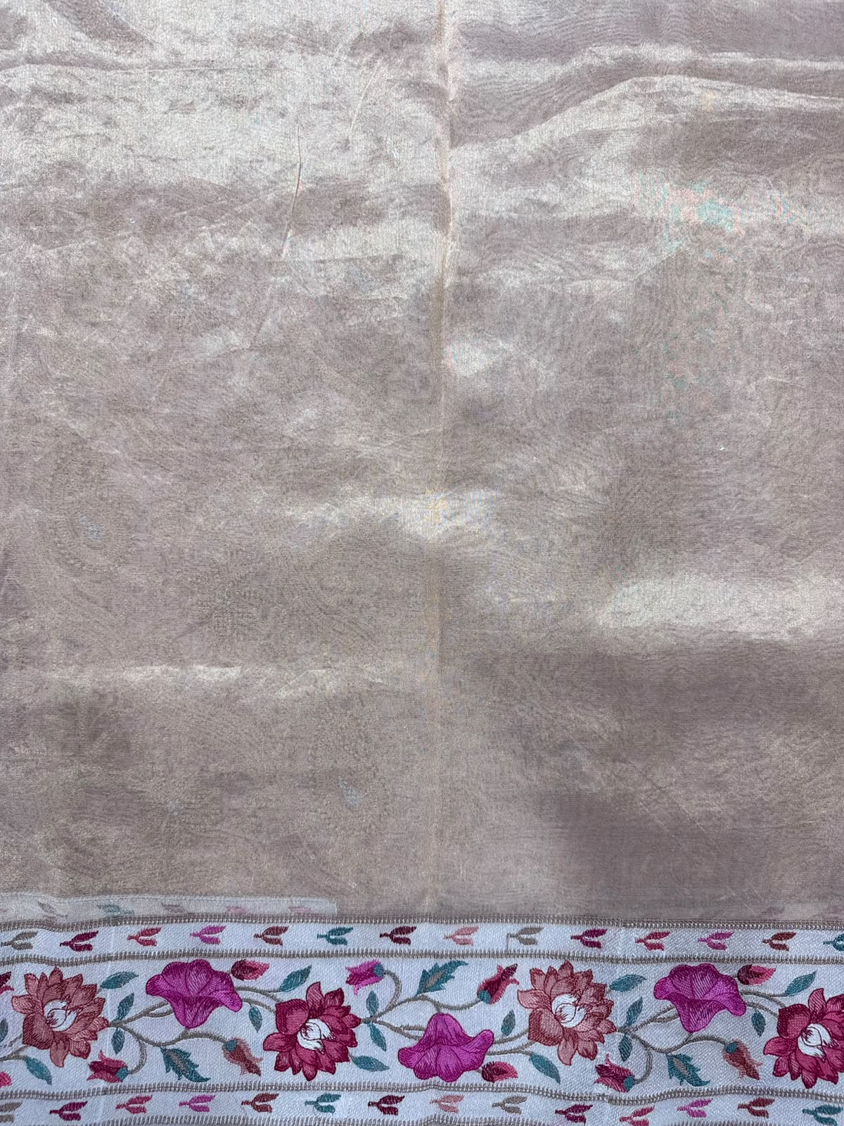 Cream Pure Chikankari Organza Saree (Swara)