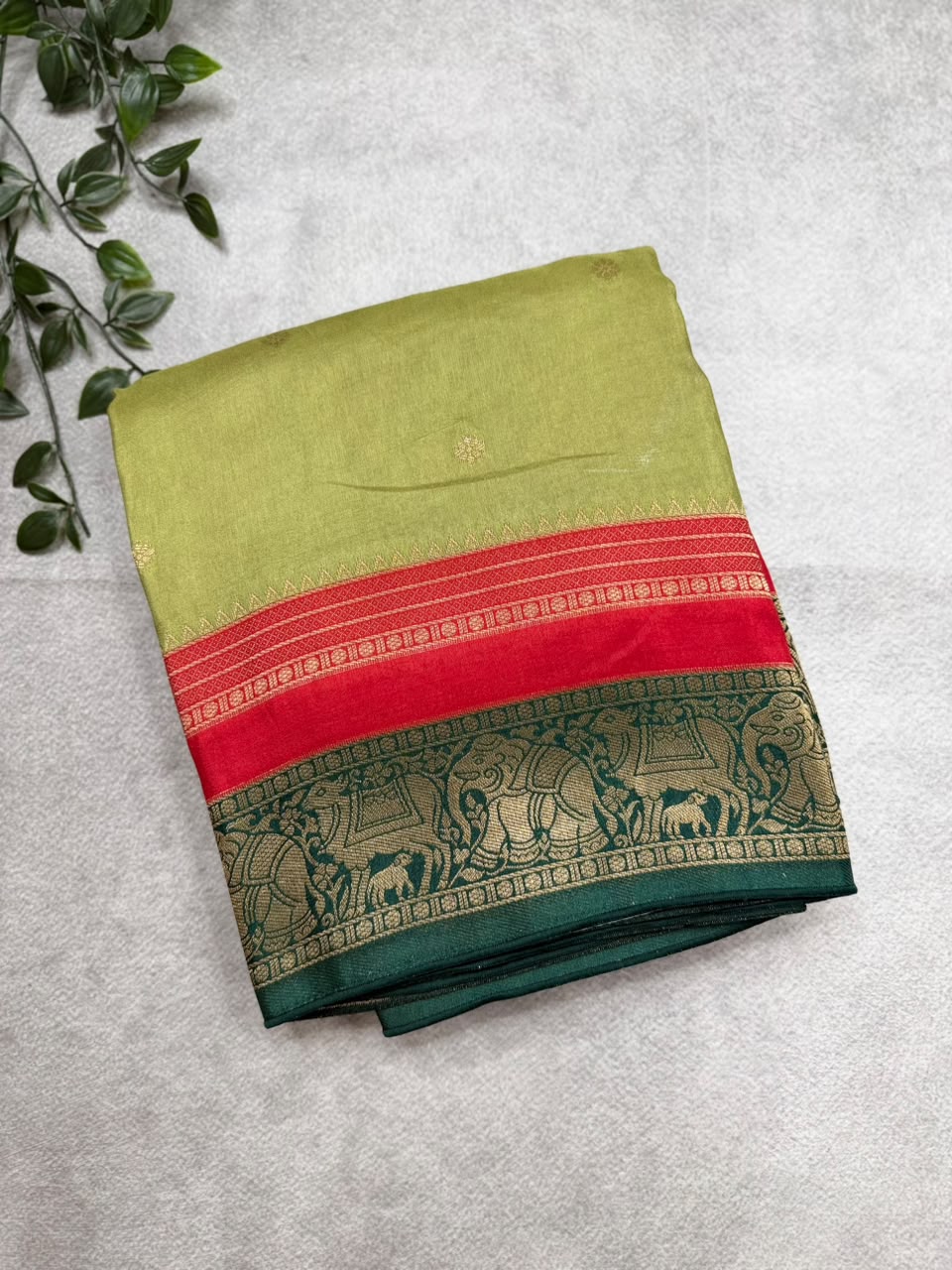 Pista Green Dola Silk Saree 110