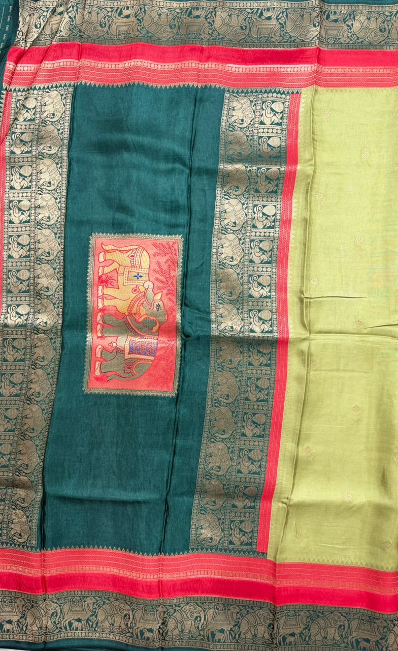 Pista Green Dola Silk Saree 110