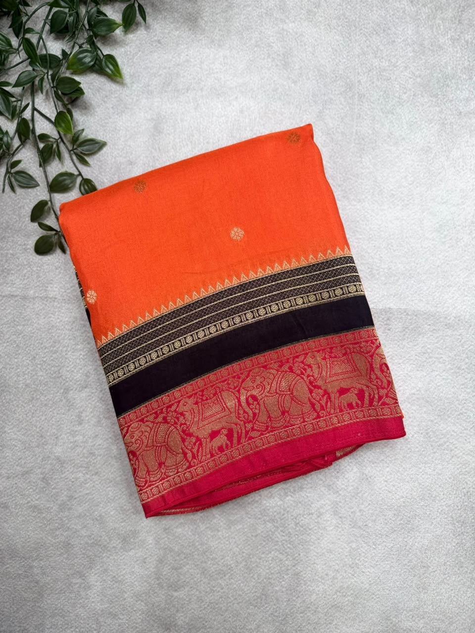 Orange Dola Silk Saree 110