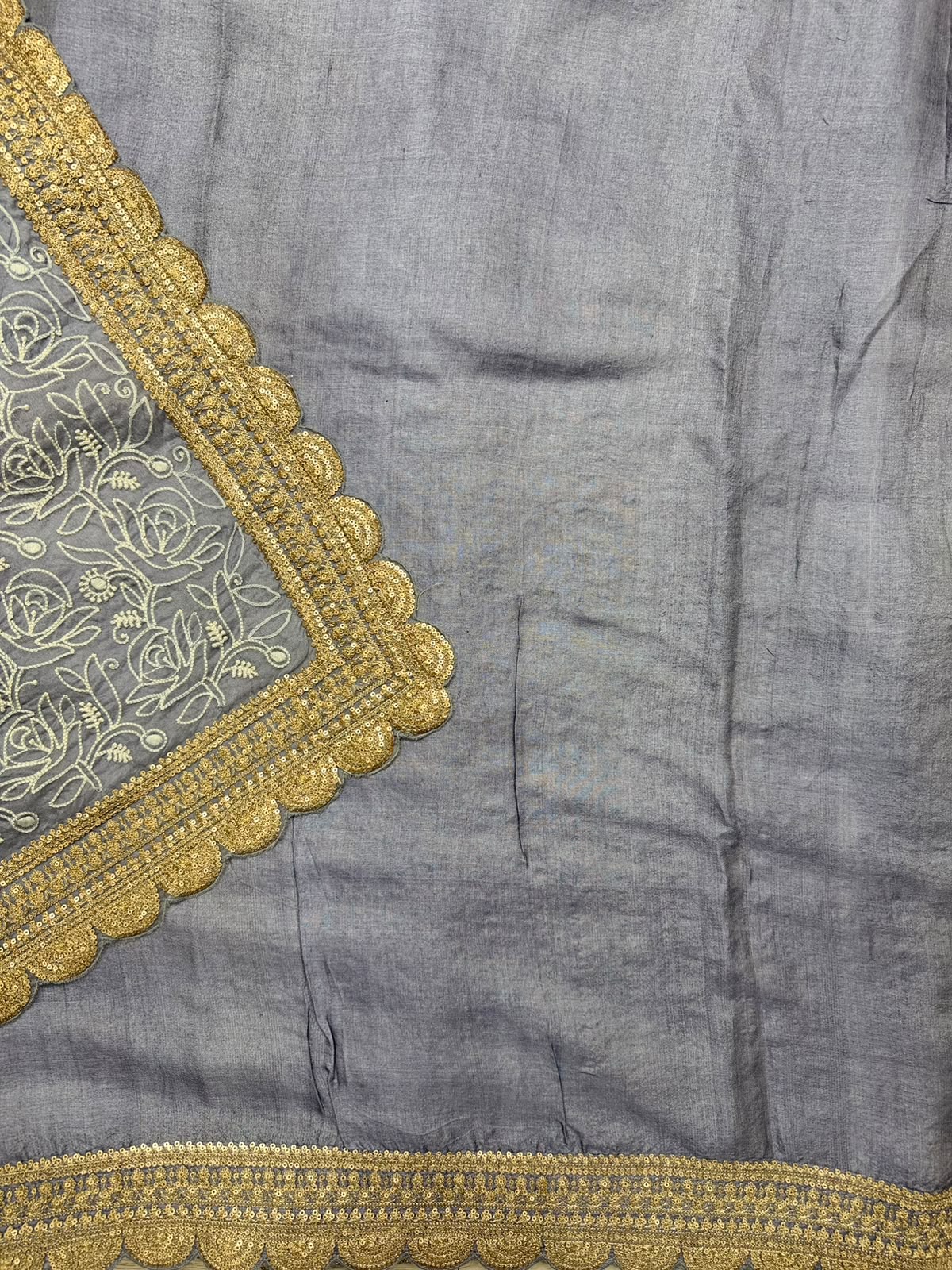 Blue Pure Chikankari Organza Saree (Swara)