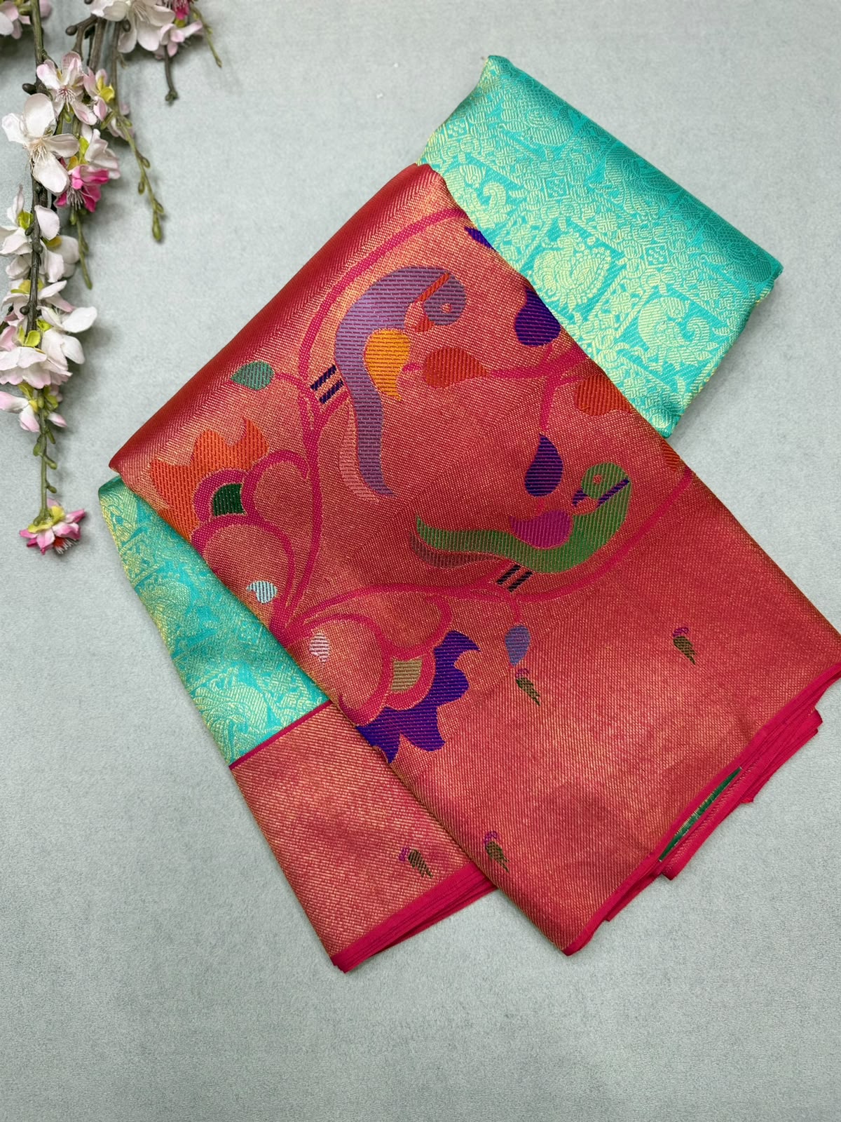 Green Paithani Border Pure Kanchi 4G Saree (Swara)