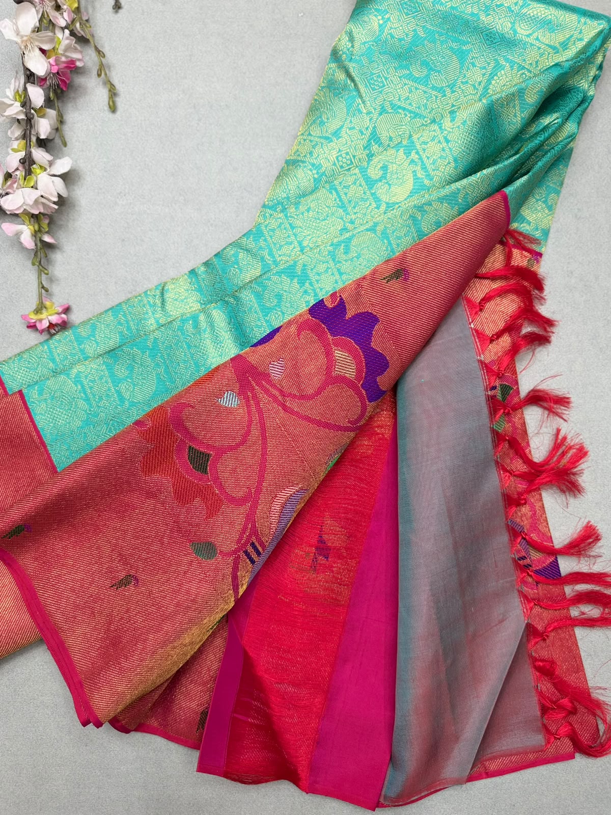Green Paithani Border Pure Kanchi 4G Saree (Swara)