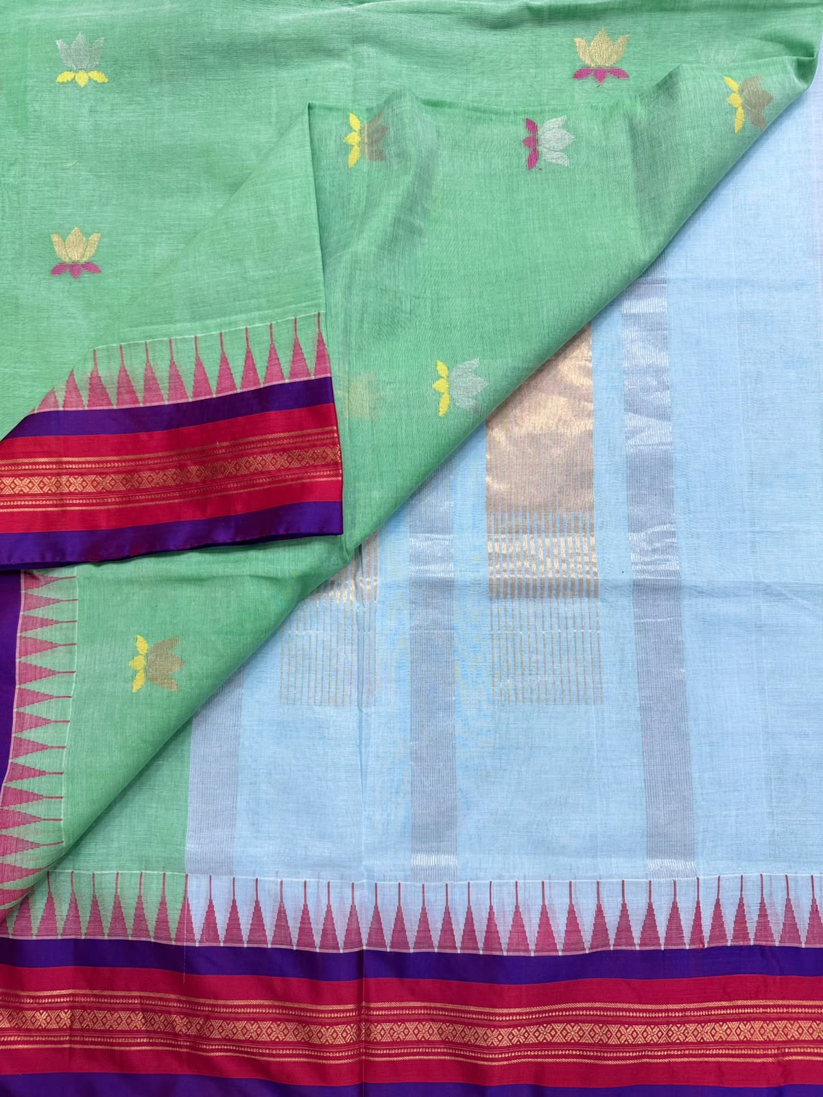 Green Ponduru Handloom Cotton Saree (Swara)