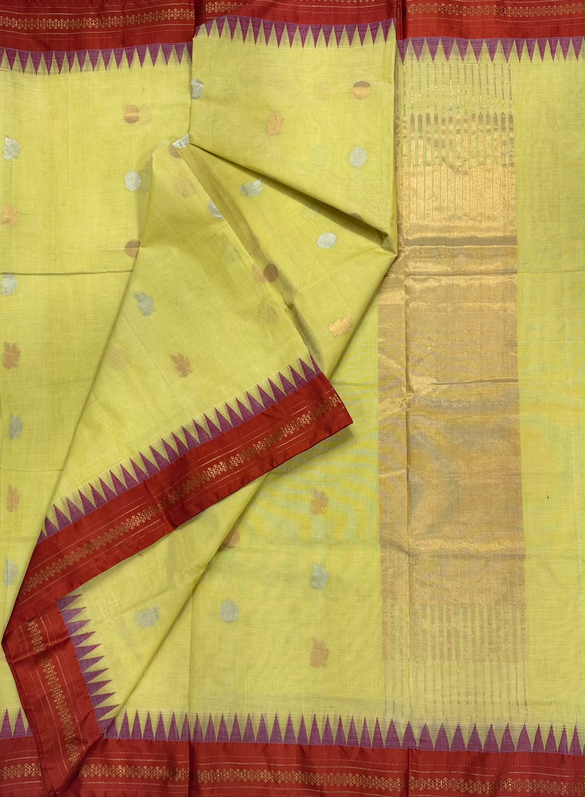 Yellow Ponduru Handloom Cotton Saree (Swara)