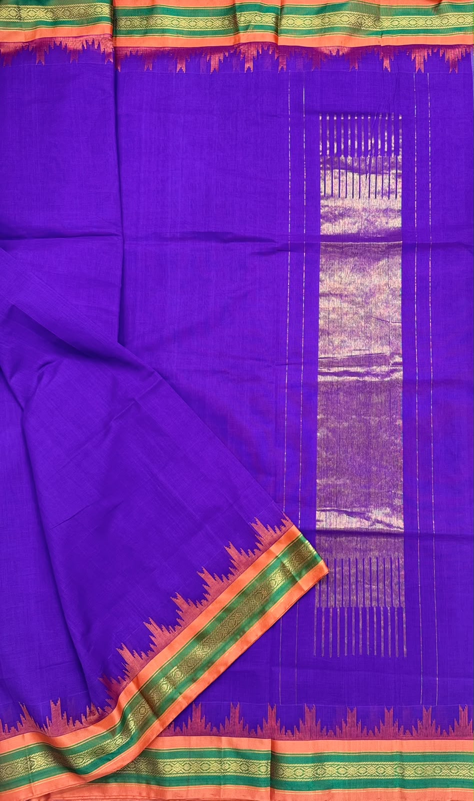 Purple Ponduru Handloom Cotton Saree (Swara)