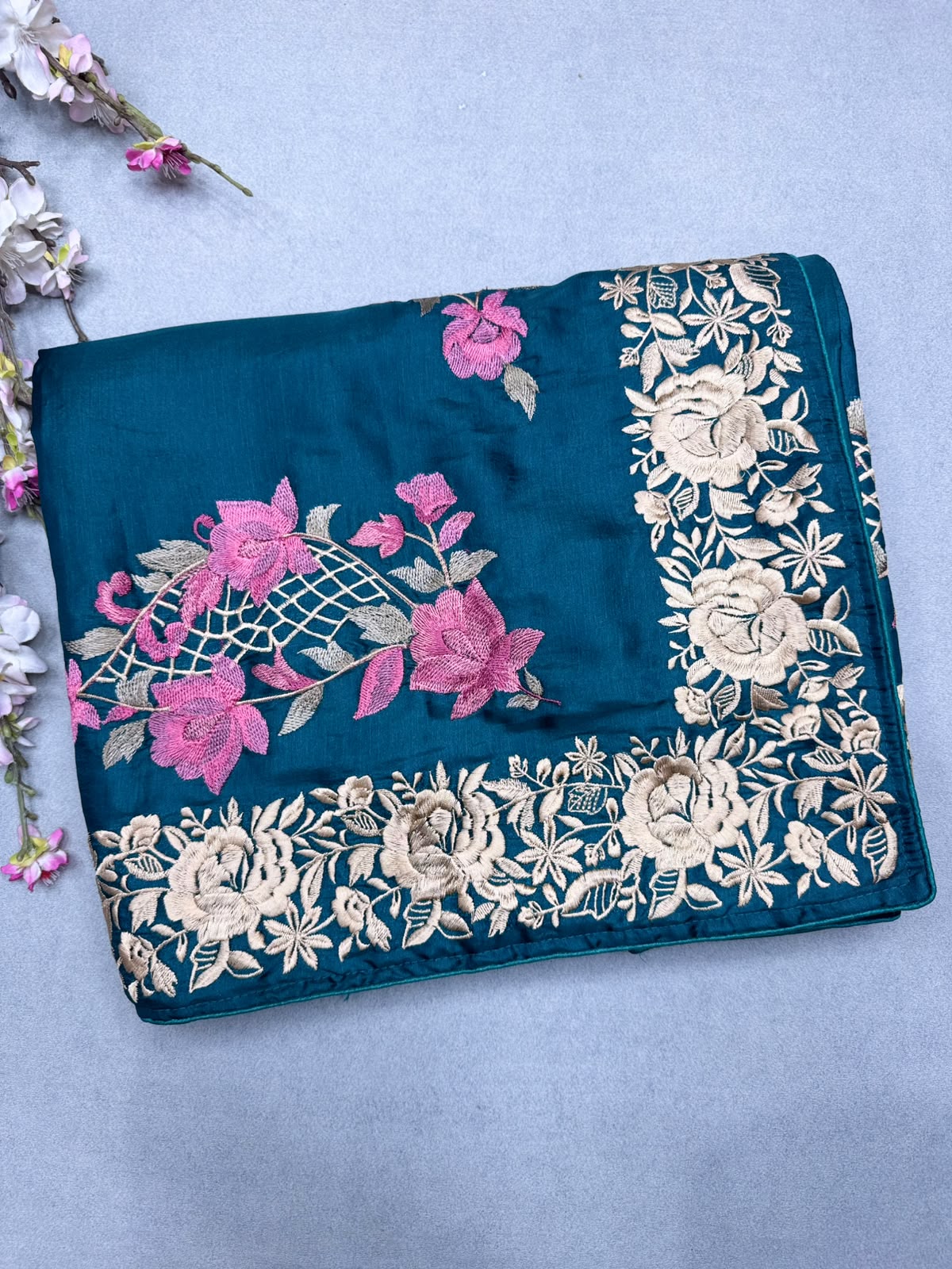 Bottle Green Semi Tussar Saree 110