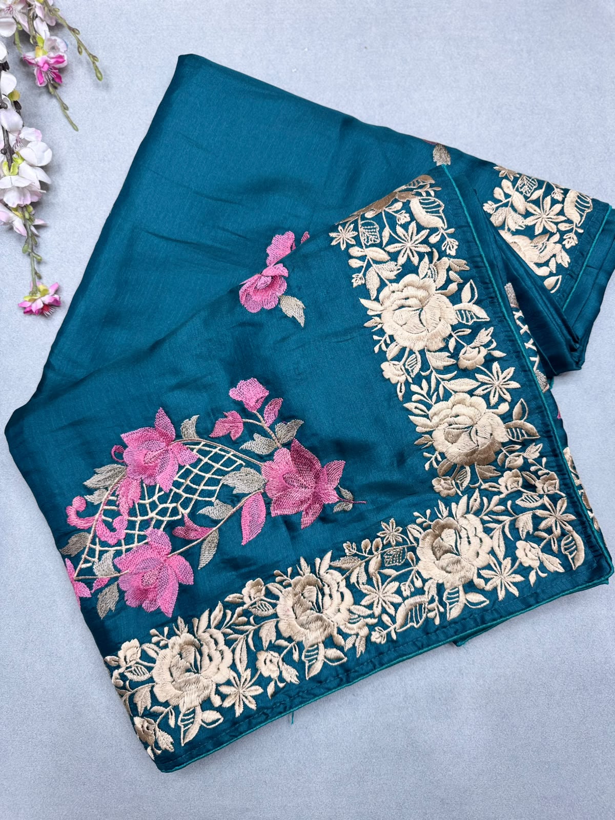 Bottle Green Semi Tussar Saree 110