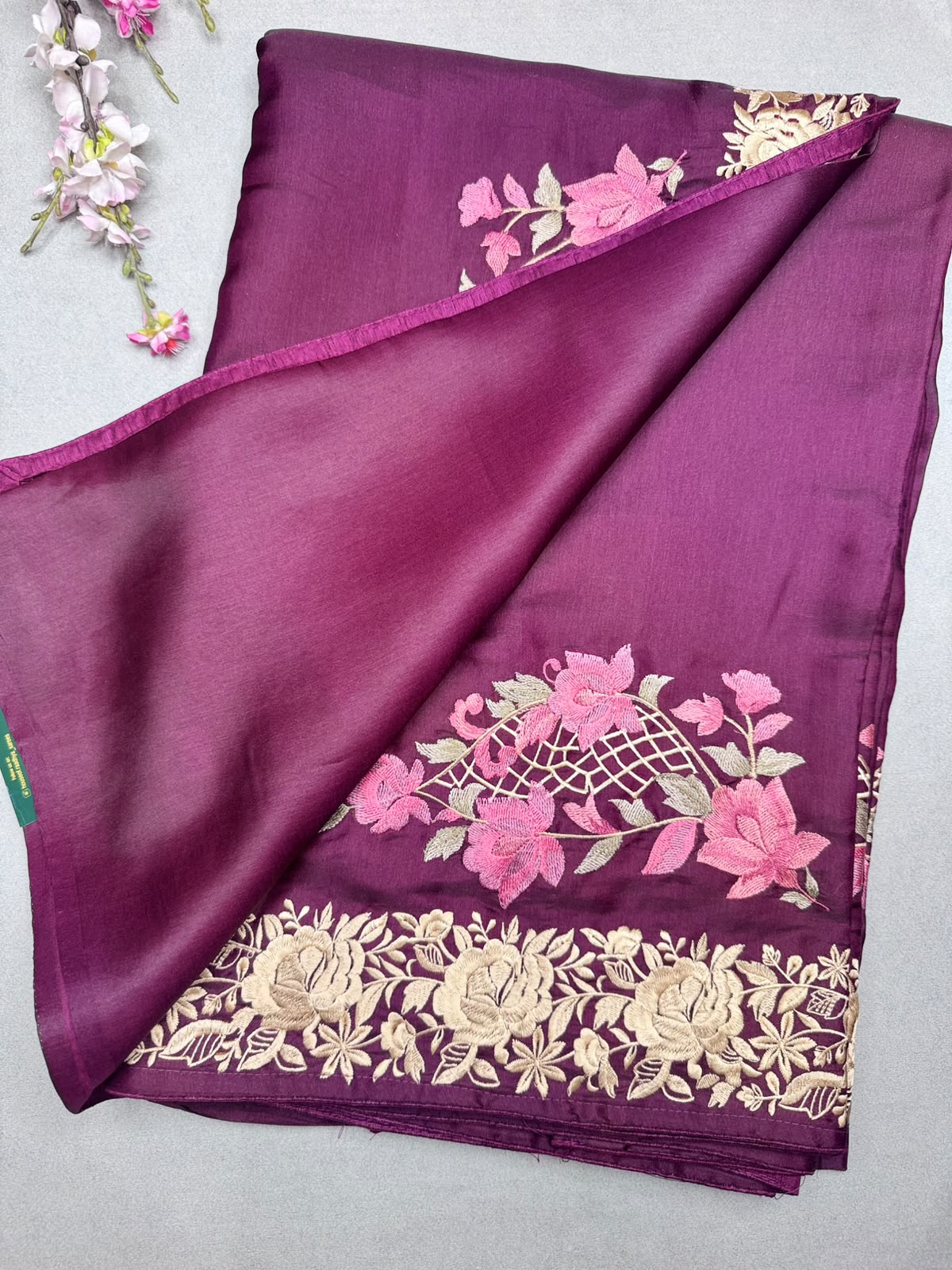 Wine Semi Tussar Saree 110