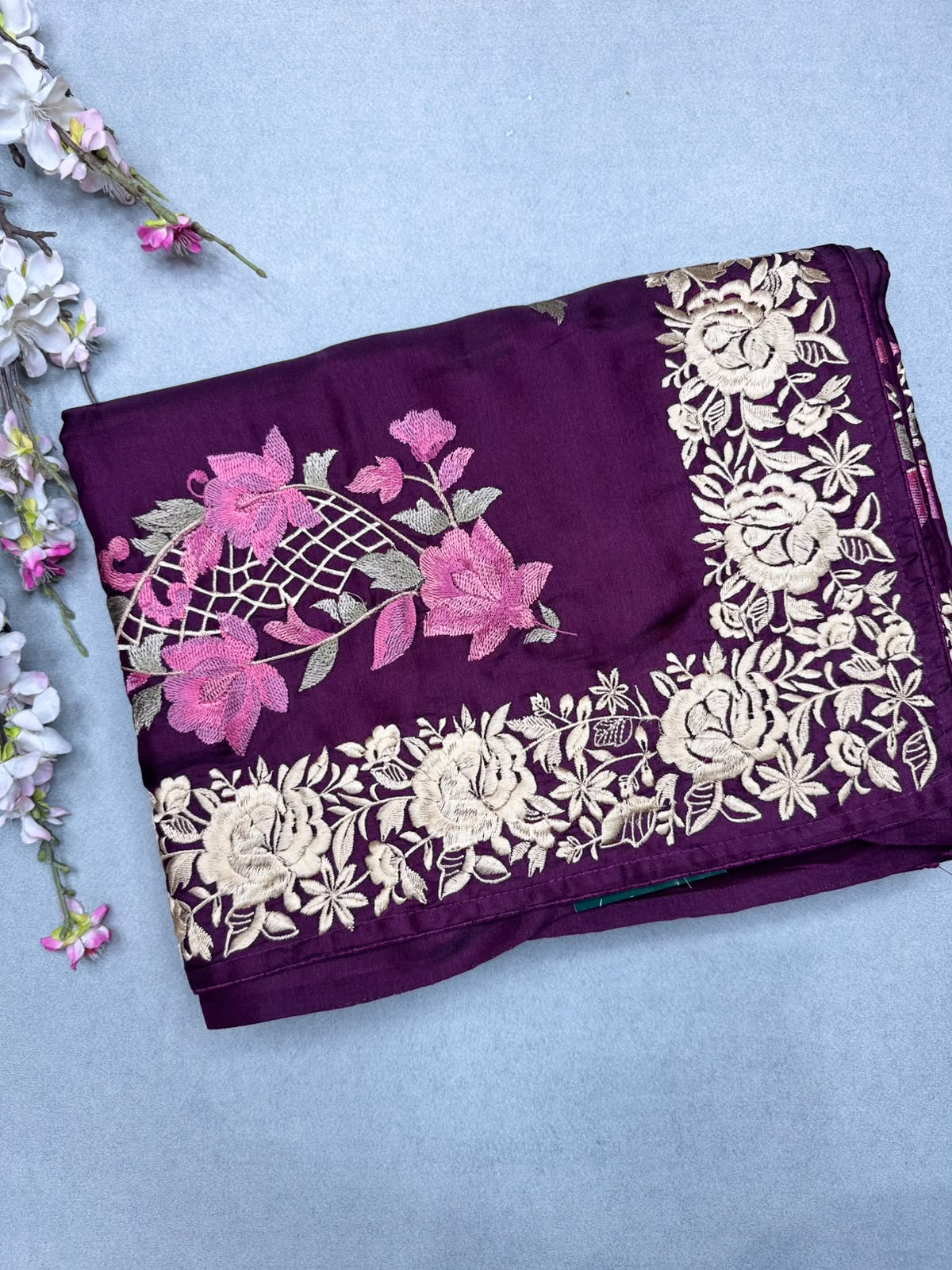 Wine Semi Tussar Saree 110