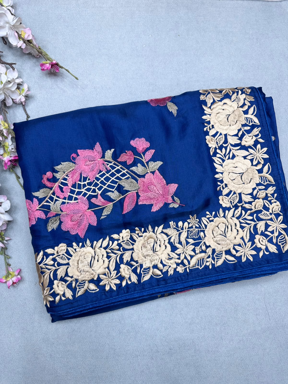 Blue Semi Tussar Saree 110
