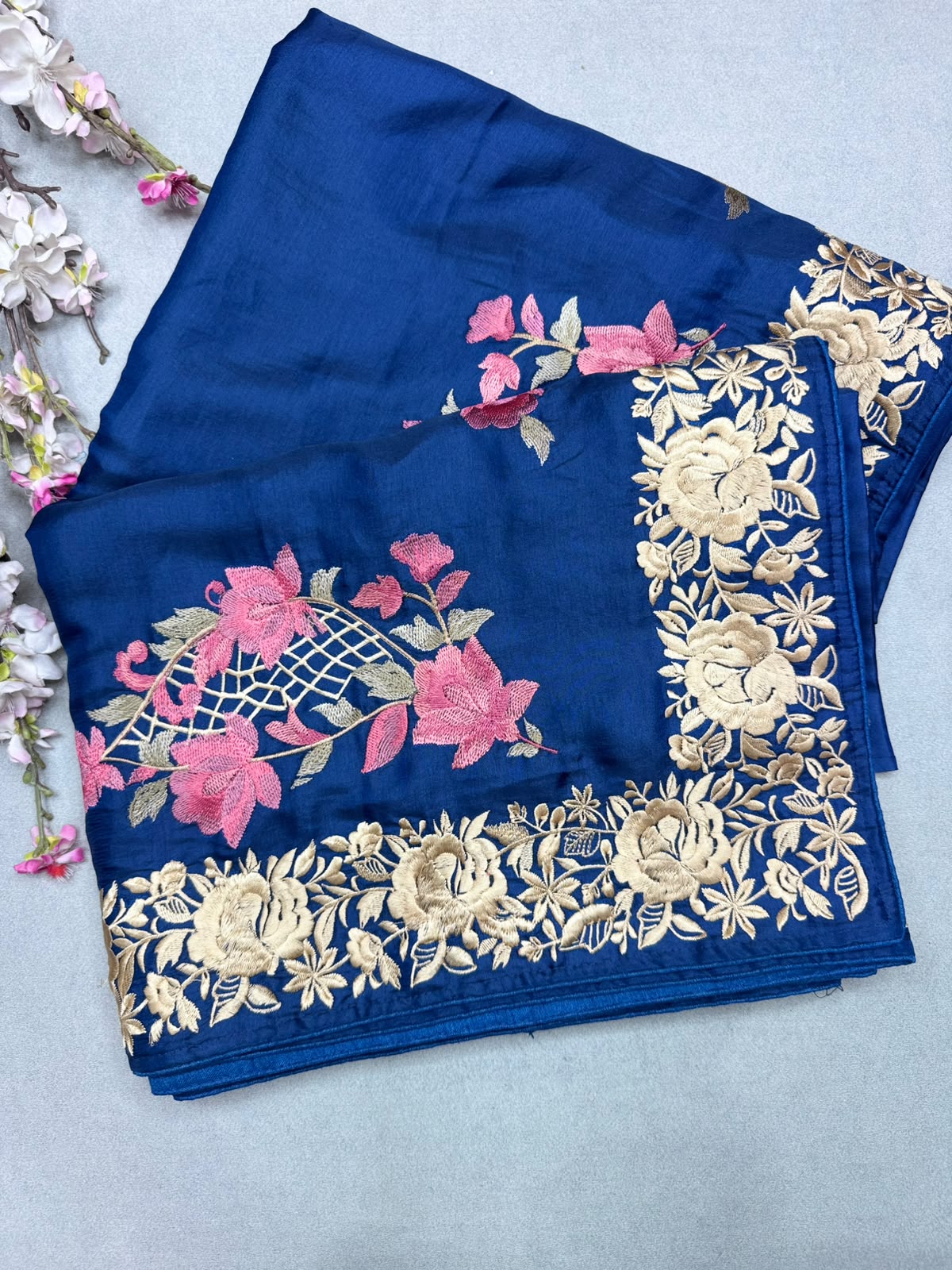 Blue Semi Tussar Saree 110