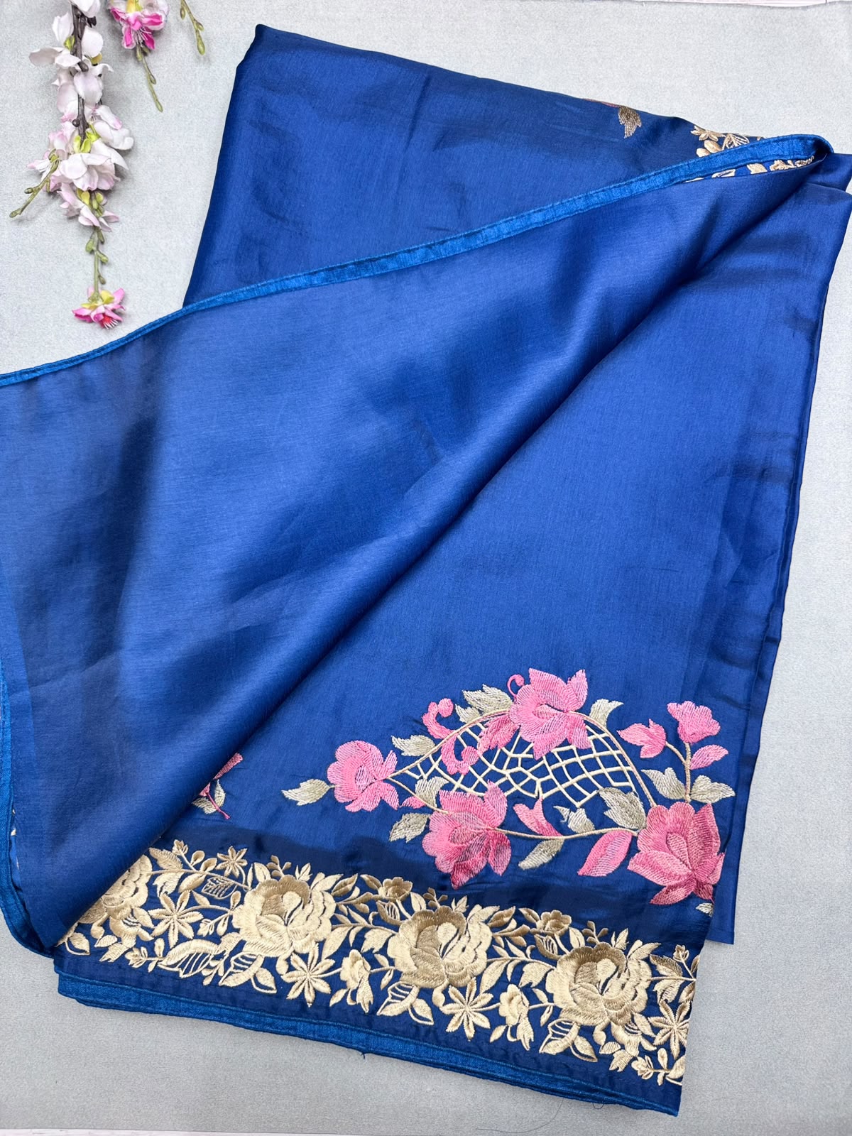 Blue Semi Tussar Saree 110
