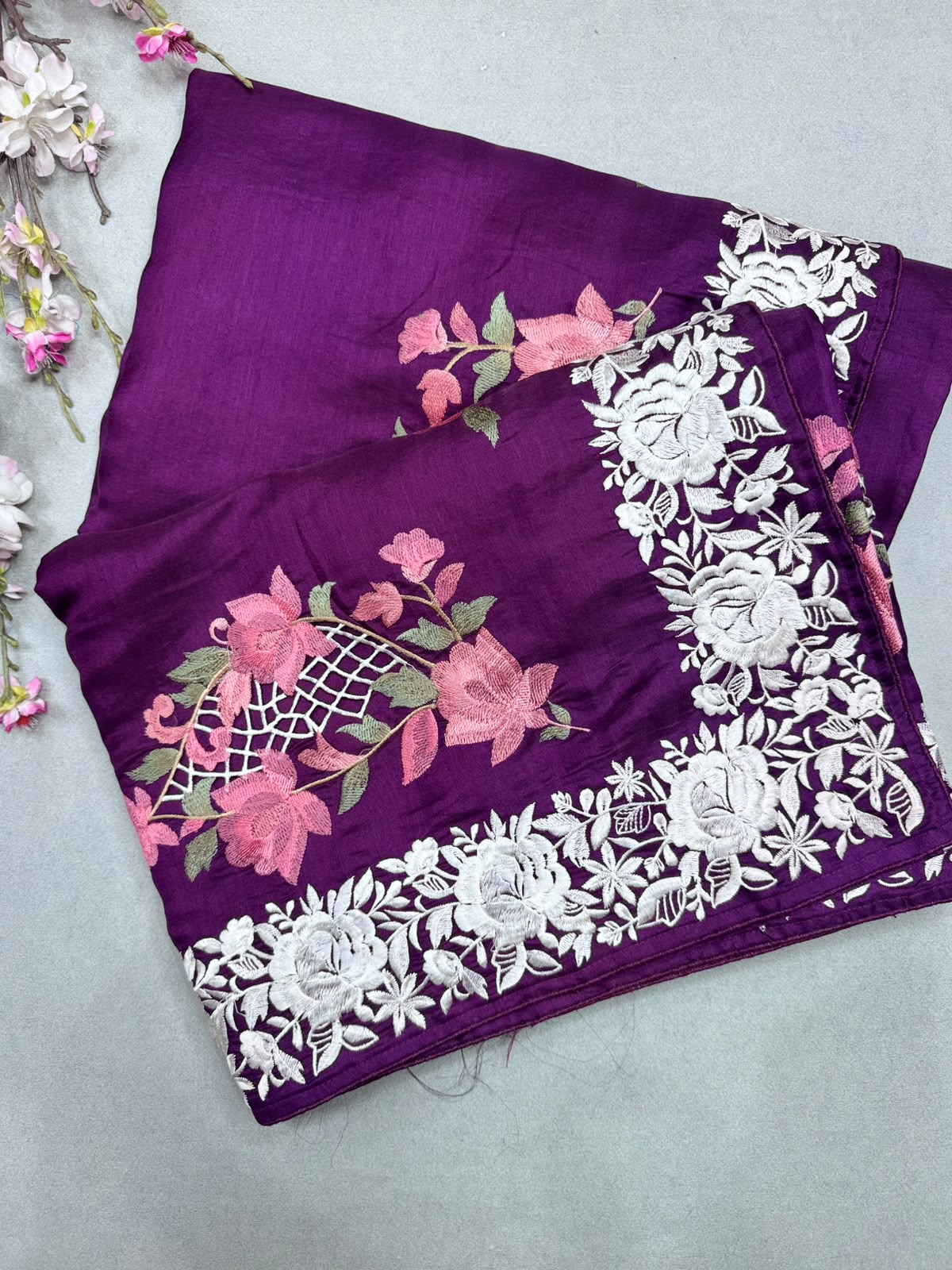 Magenta Semi Tussar Saree 110