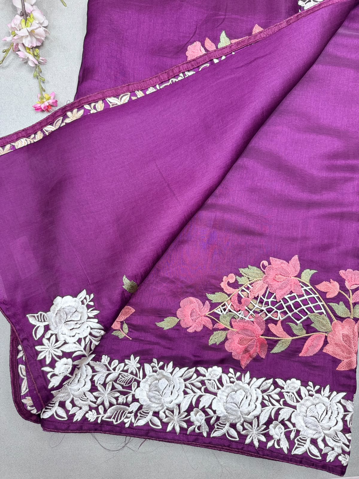 Magenta Semi Tussar Saree 110