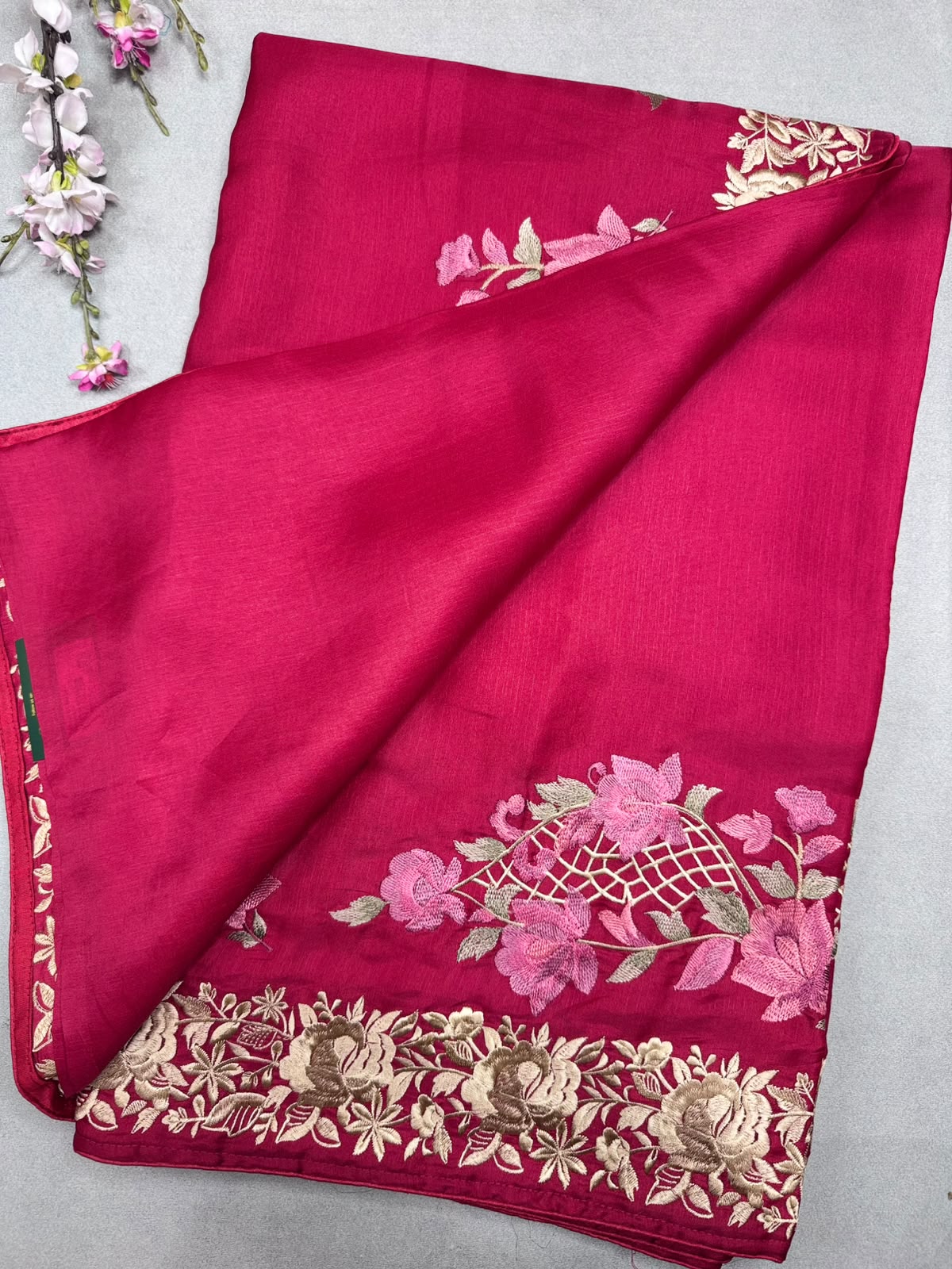 Red Semi Tussar Saree 110