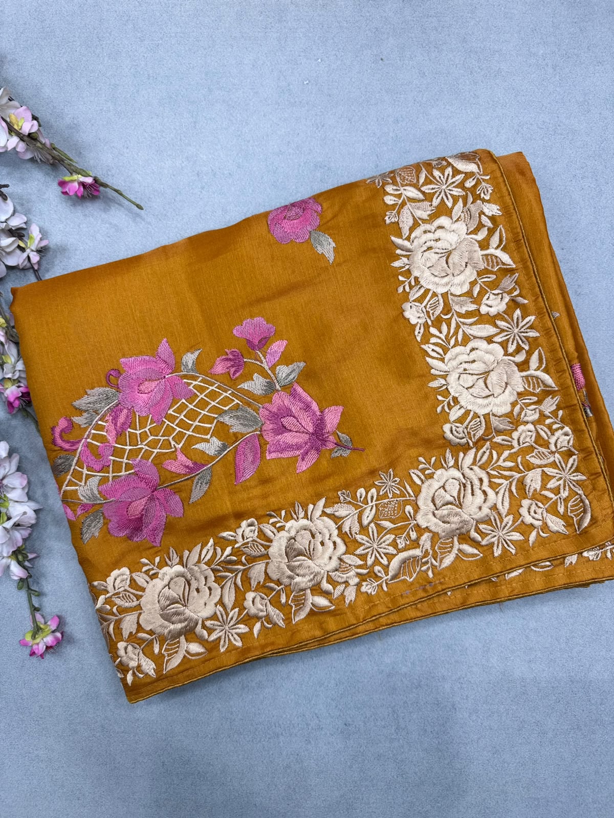 Mustard Semi Tussar Saree 110