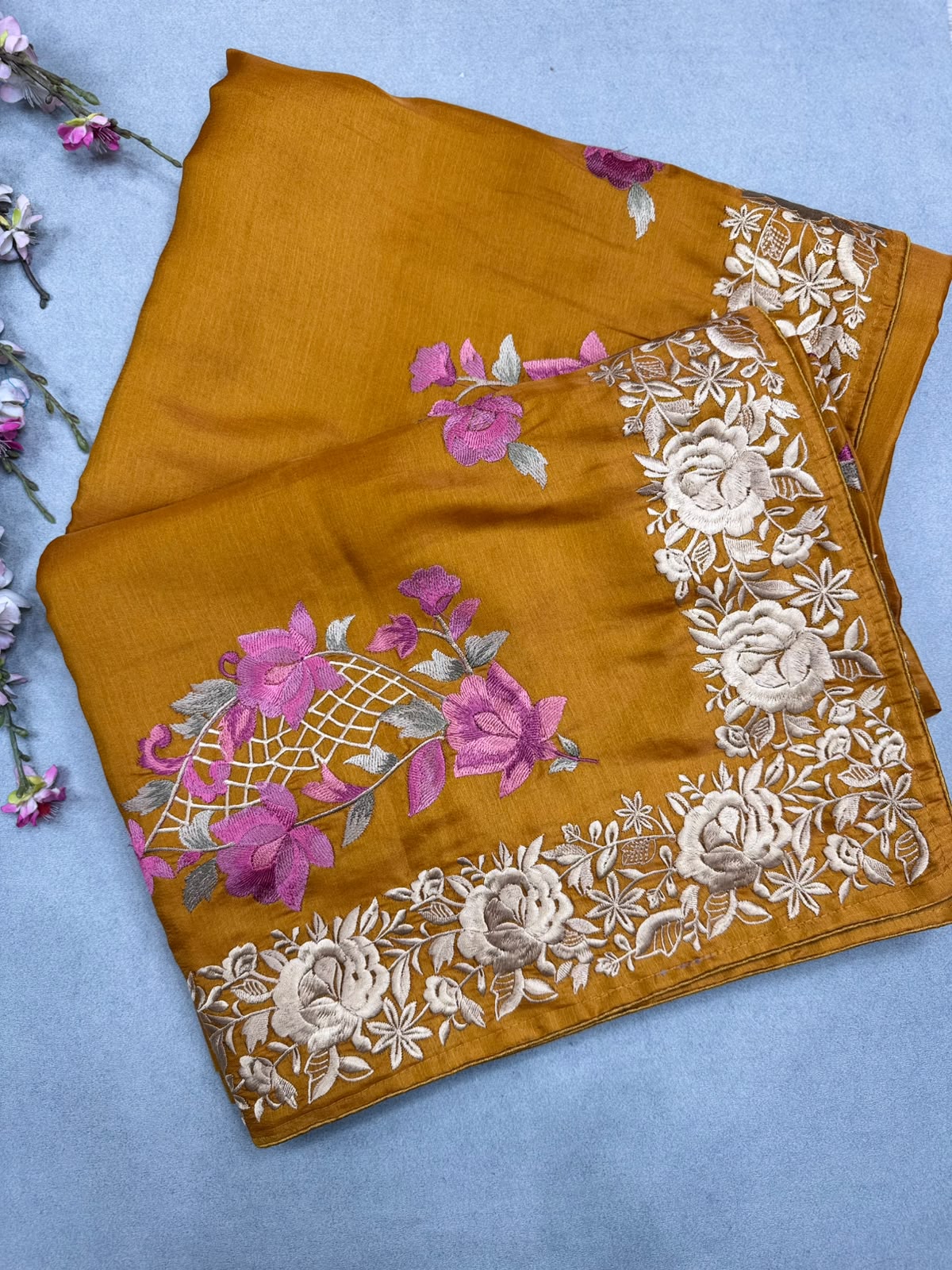 Mustard Semi Tussar Saree 110