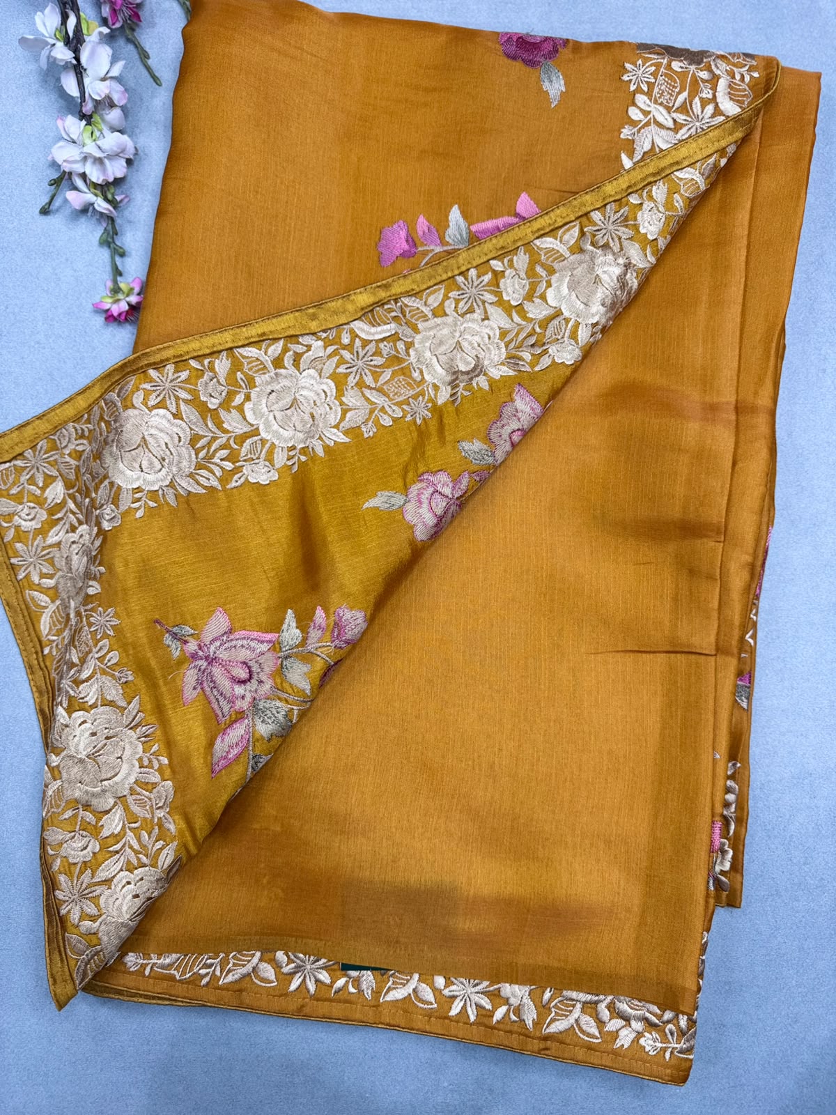 Mustard Semi Tussar Saree 110
