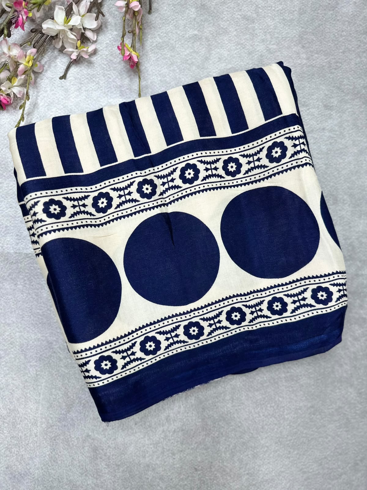 Navy Blue Modal Silk Saree 110